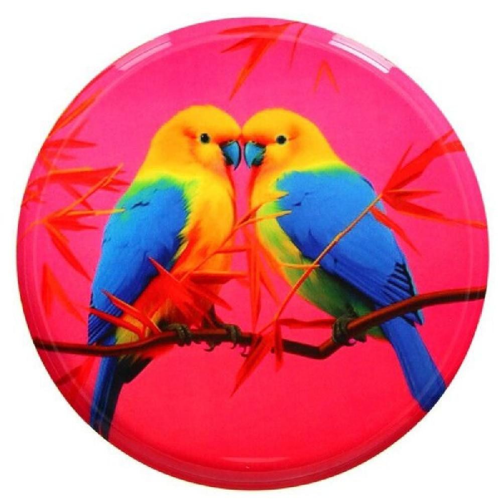 Giftcompany Getränkeuntersetzer Dekotablett Love Trays Vögel Pink (17,7cm)