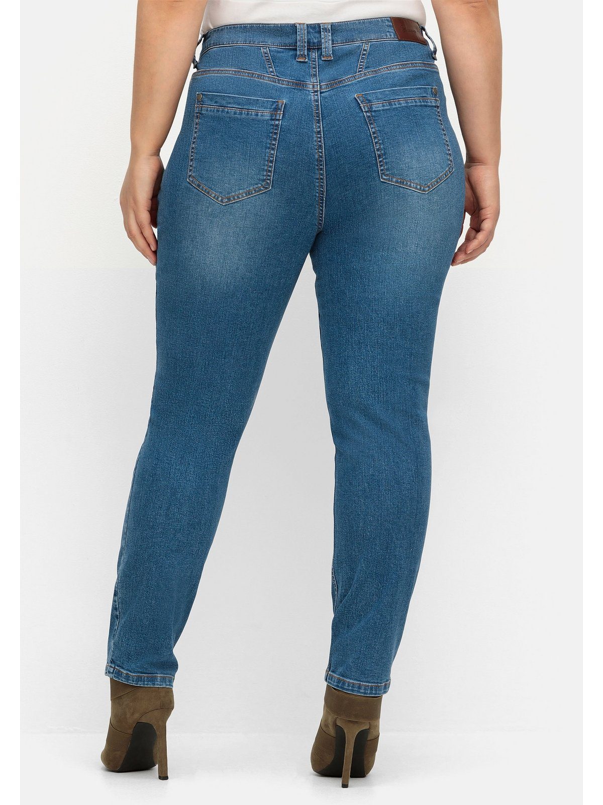 Sheego Stretch-Jeans Große Größen aus blue PIA, elastischem Denim Denim