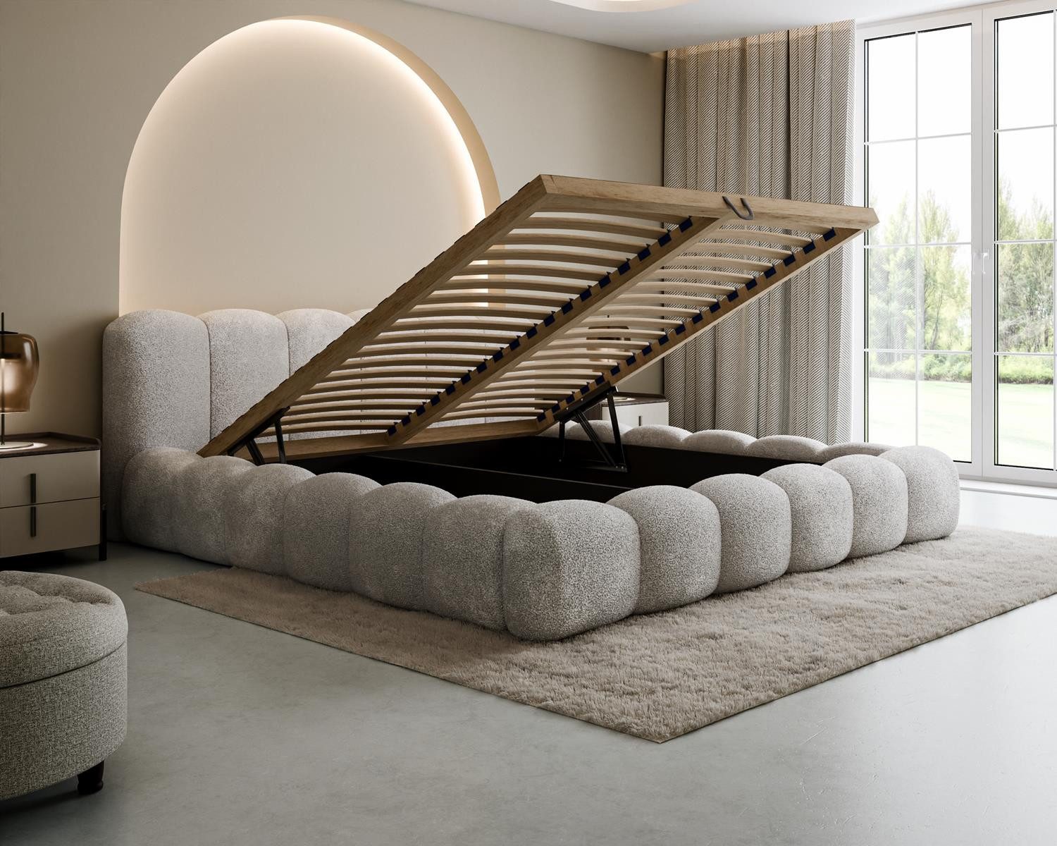 Compleo Polsterbett Designerbett, Wolkenbett, TOPSELLER, Modern Schlafzimmer, Made in EU, Wolkenbett modern