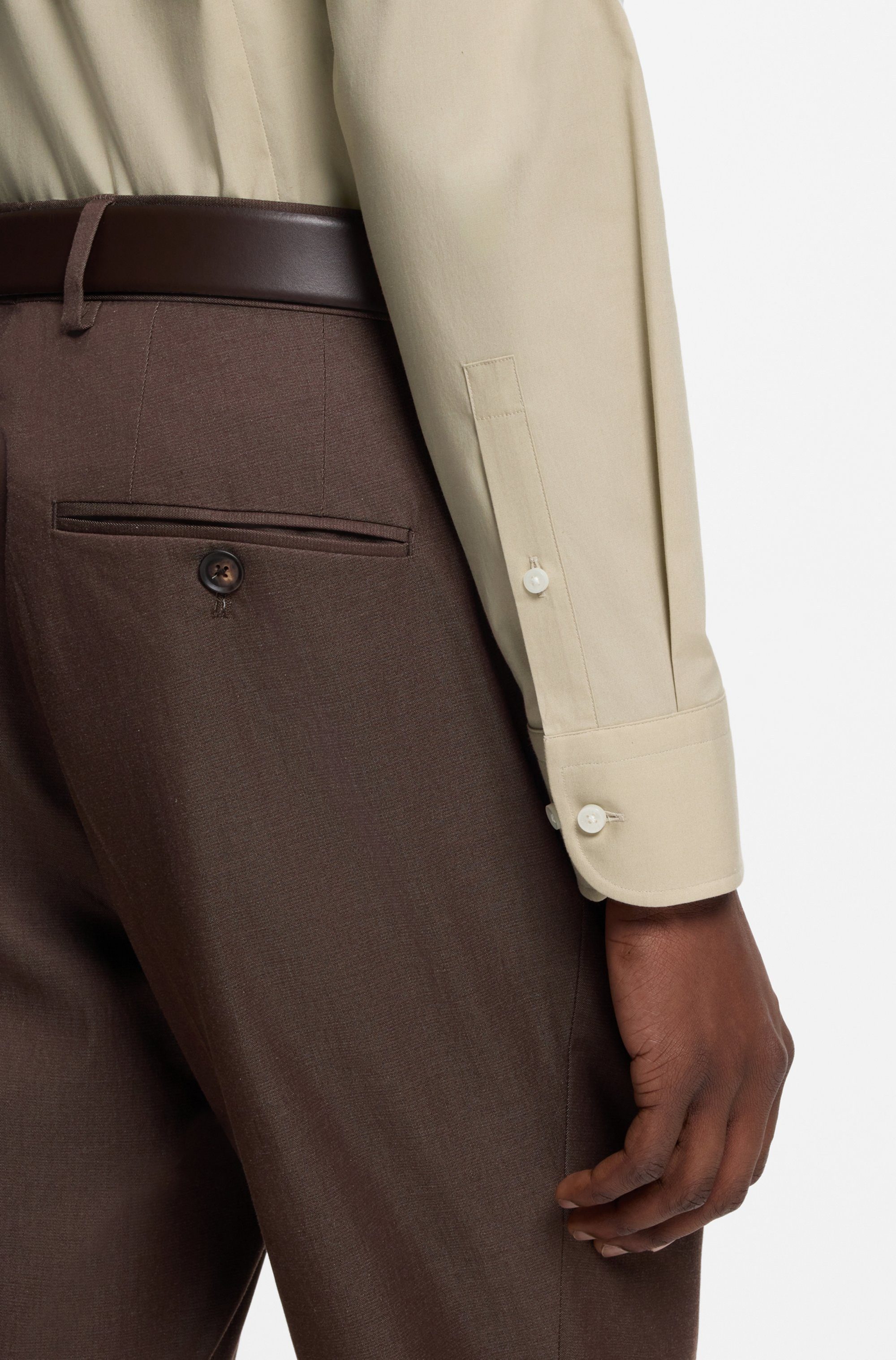 BOSS Businesshemd Hank Kentkragen, Slim-Fit, bügelleichte Qualität