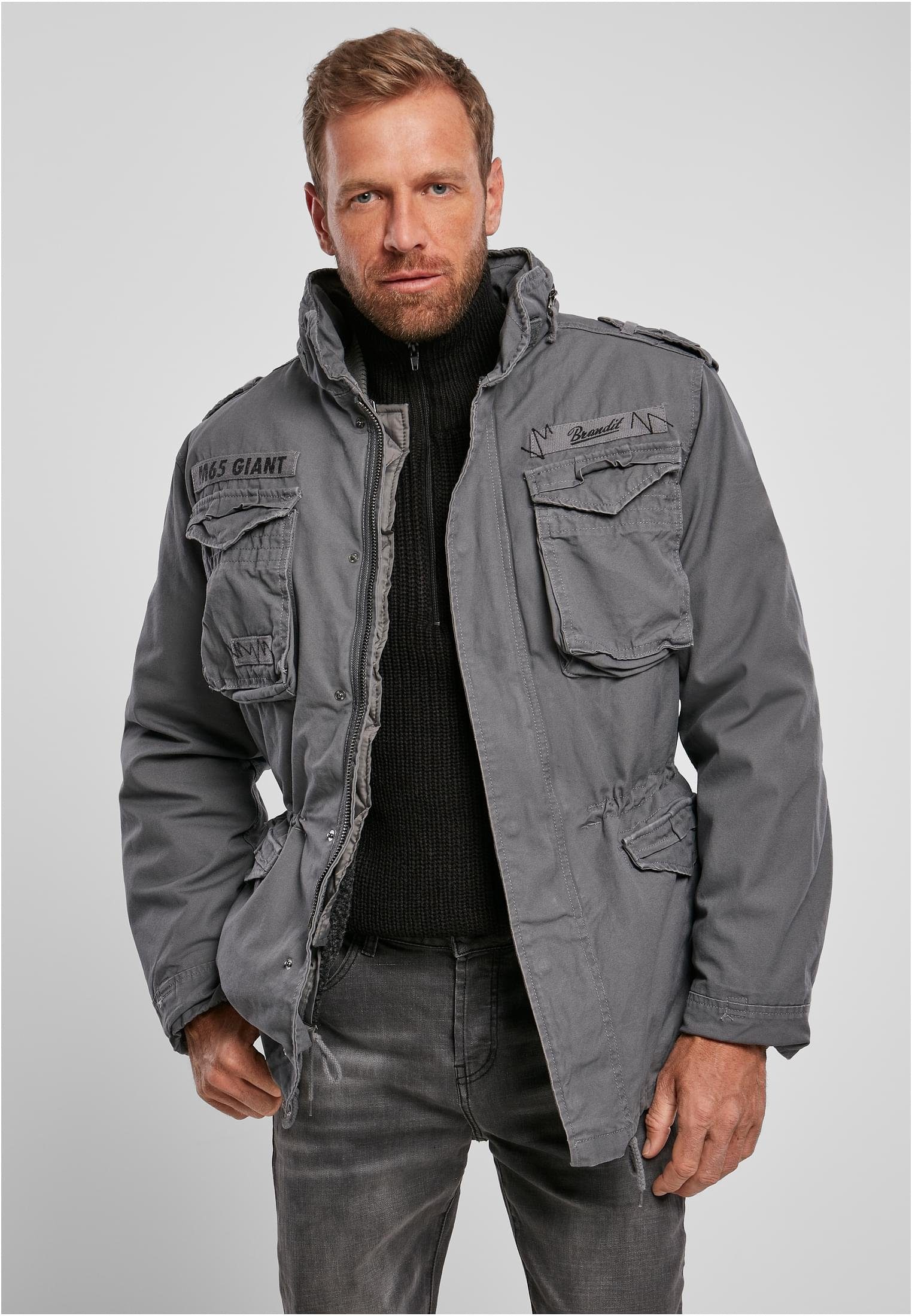 Herren Jacket Giant M-65 Wintermantel charcoal Brandit grey