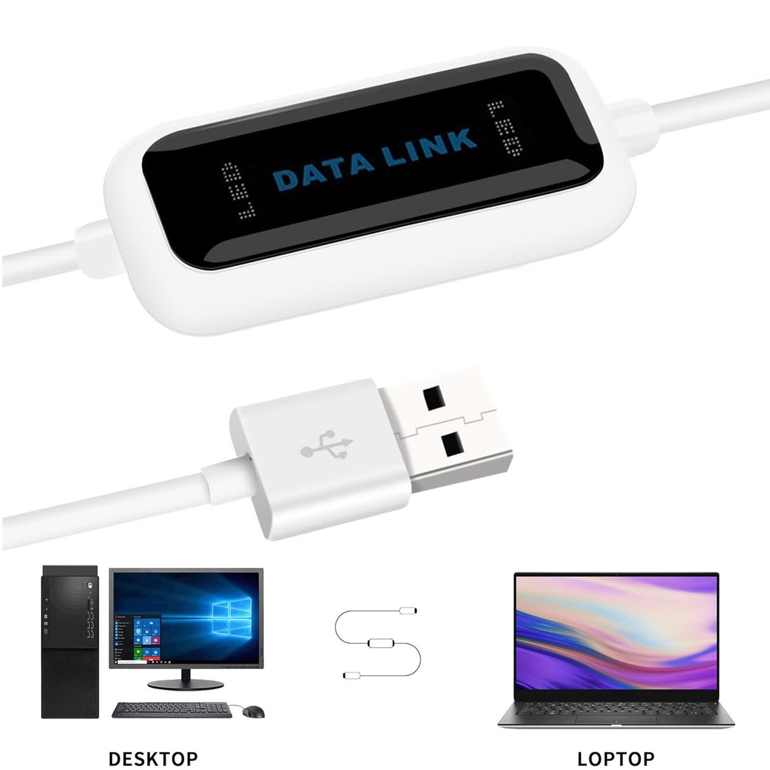 Olotos 160cm Kopie Datenkabel PC auf zu PC USB auf USB 2.0 Kabel Multimedia USB-Kabel, (160 cm)