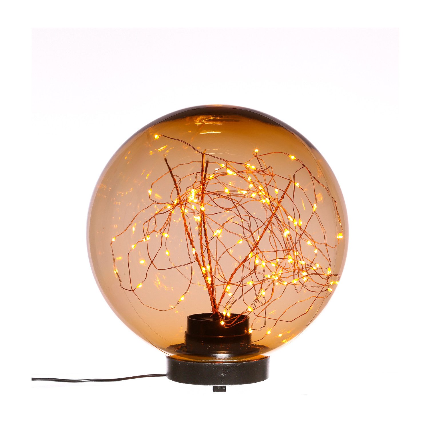 MARELIDA LED Gartenleuchte LED Kugel Leuchte für Boden Weg Terrasse Garten Deko Beleuchtung 20m, LED Classic, ultra-warmweiß / bernstein (1800K bis 2100K)