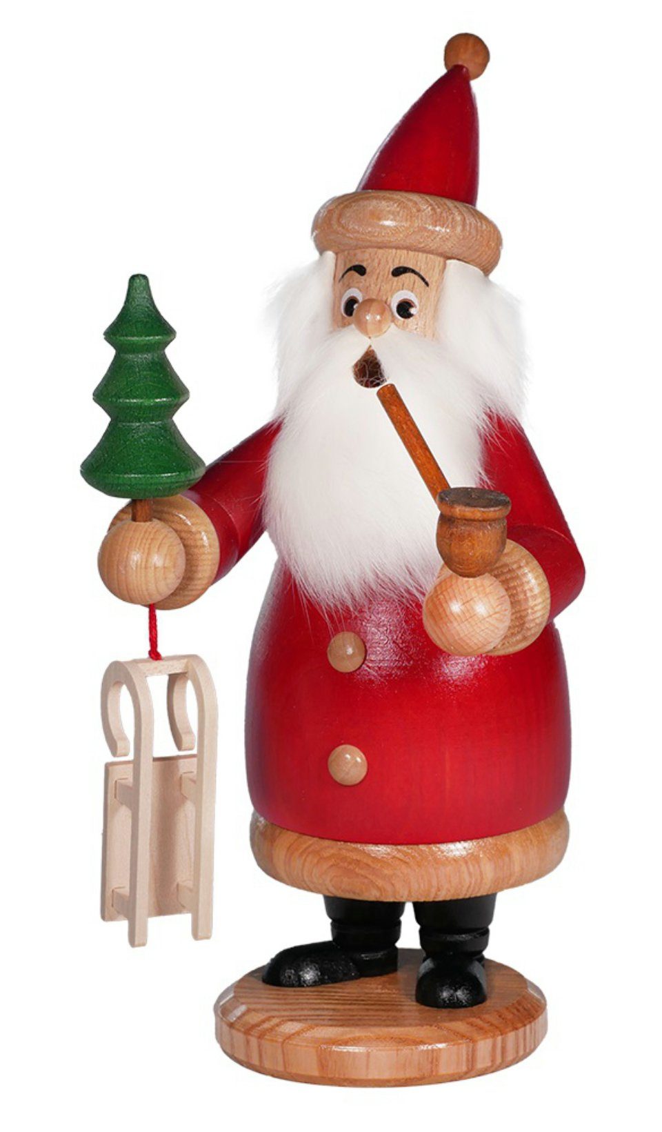 DWU - Drechselwerkstatt Uhlig Фигурка курильщик DWU Räuchermann Weihnachtsmann rot, (1 St), Handarbeit aus dem Erzgebirge