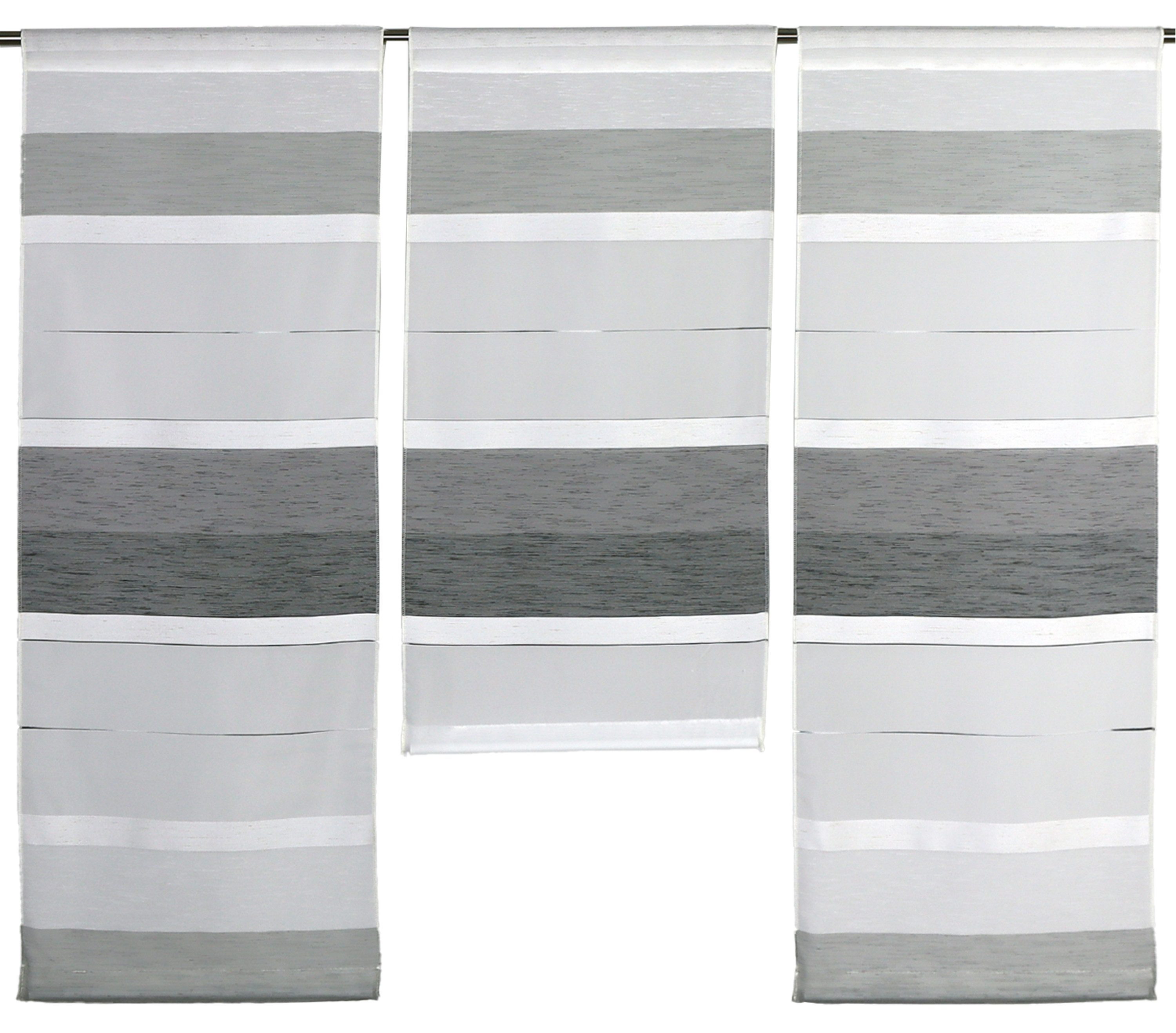 EXPERIENCE Scheibengardine Miniflächen-Set Scheibengardine transparent mit Streifen, Stangendurchzug, transparent, Deko