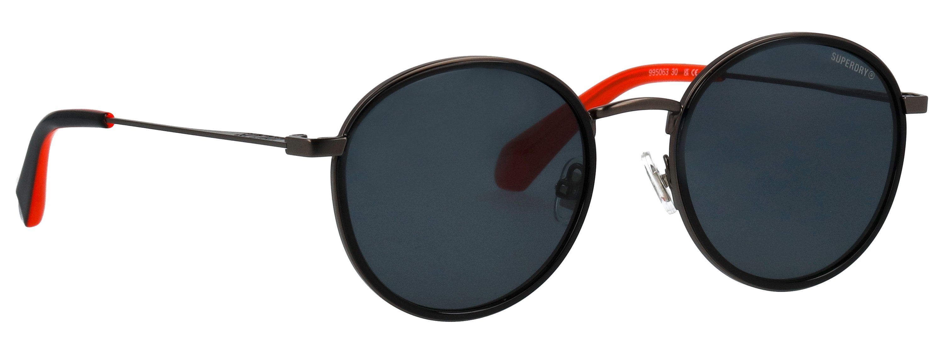 Superdry Sonnenbrille Modell 995063 Form Rund, Logoschriftzug auf Bügel, Kombifassung