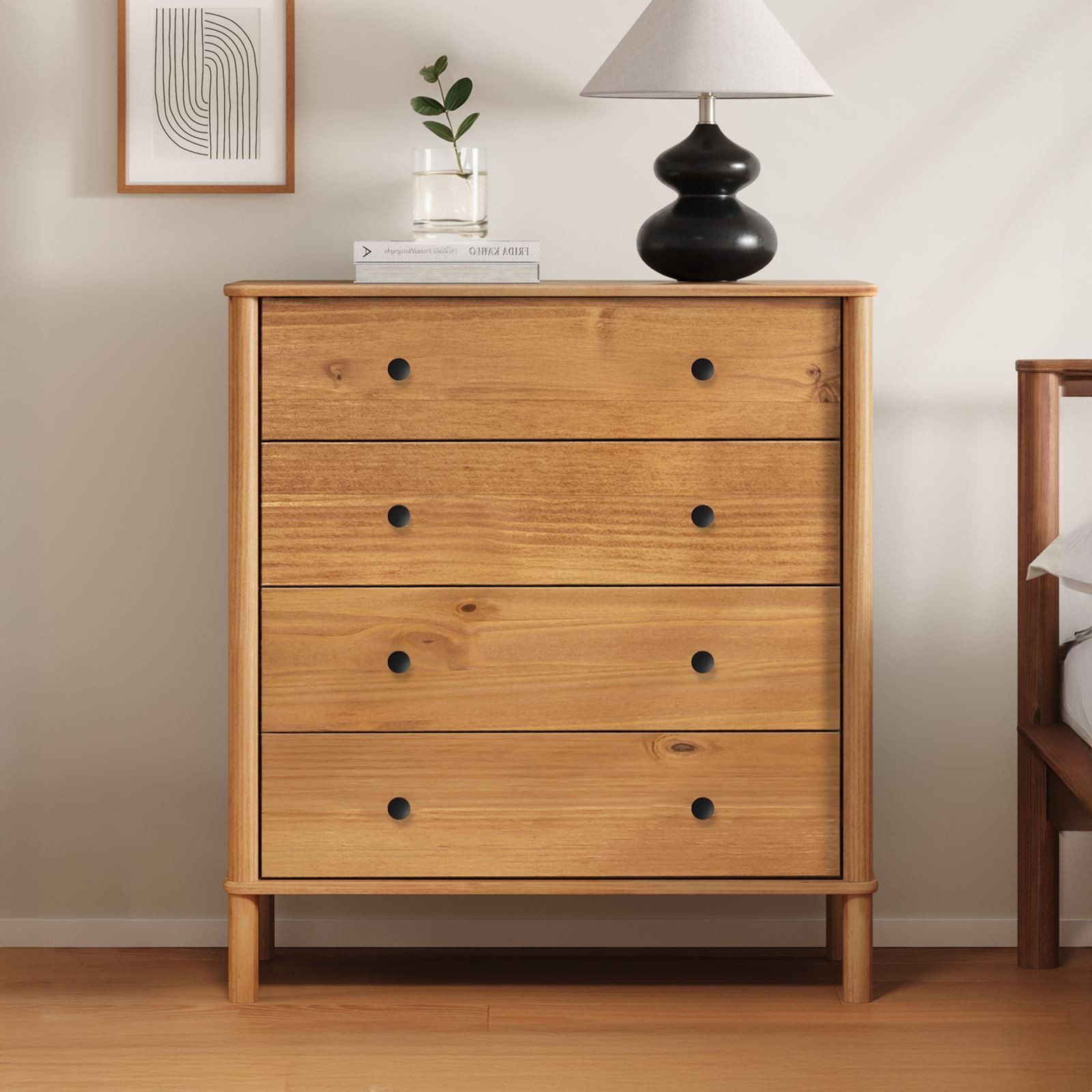 IDIMEX Kommode APOANA, Schlafzimmer Kommode mit Schubladen aus Massivholz Eiche Finish