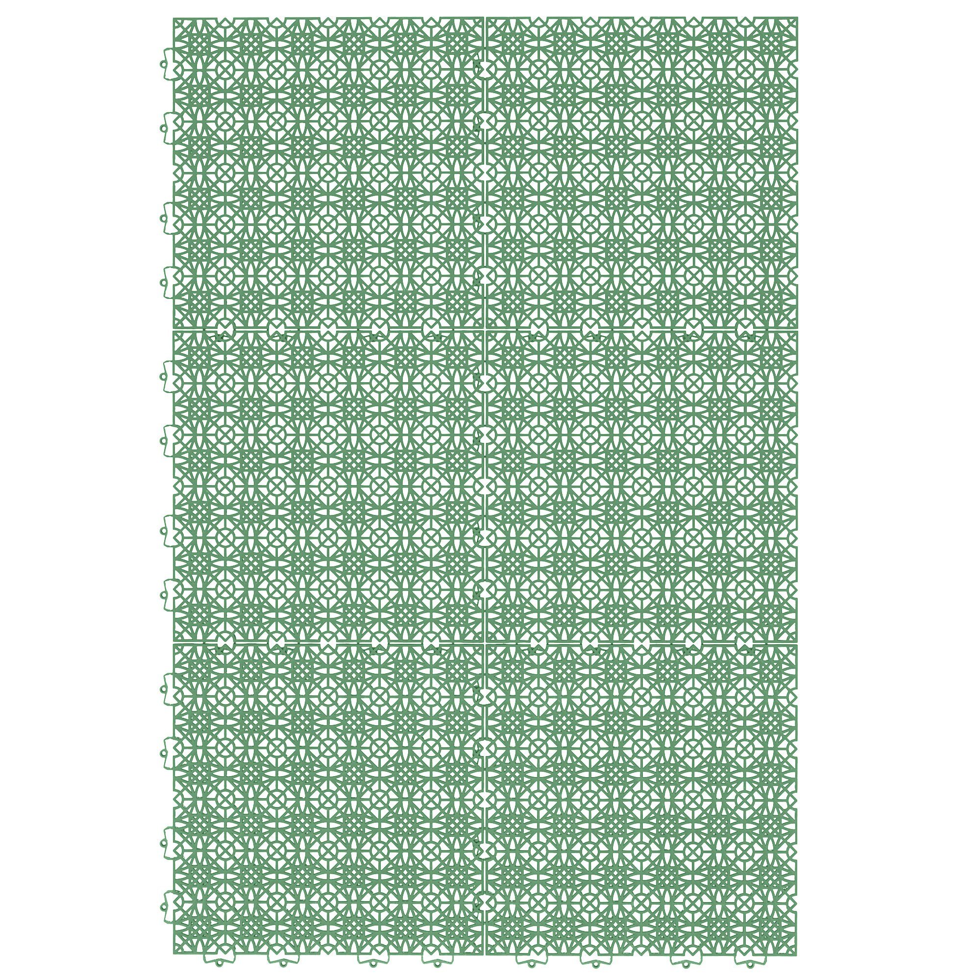 Pergamon Bodenfliese Kunststoff Bodenfliese mit Klicksystem Ibiza, 100% Polypropylen 38x38, Grün