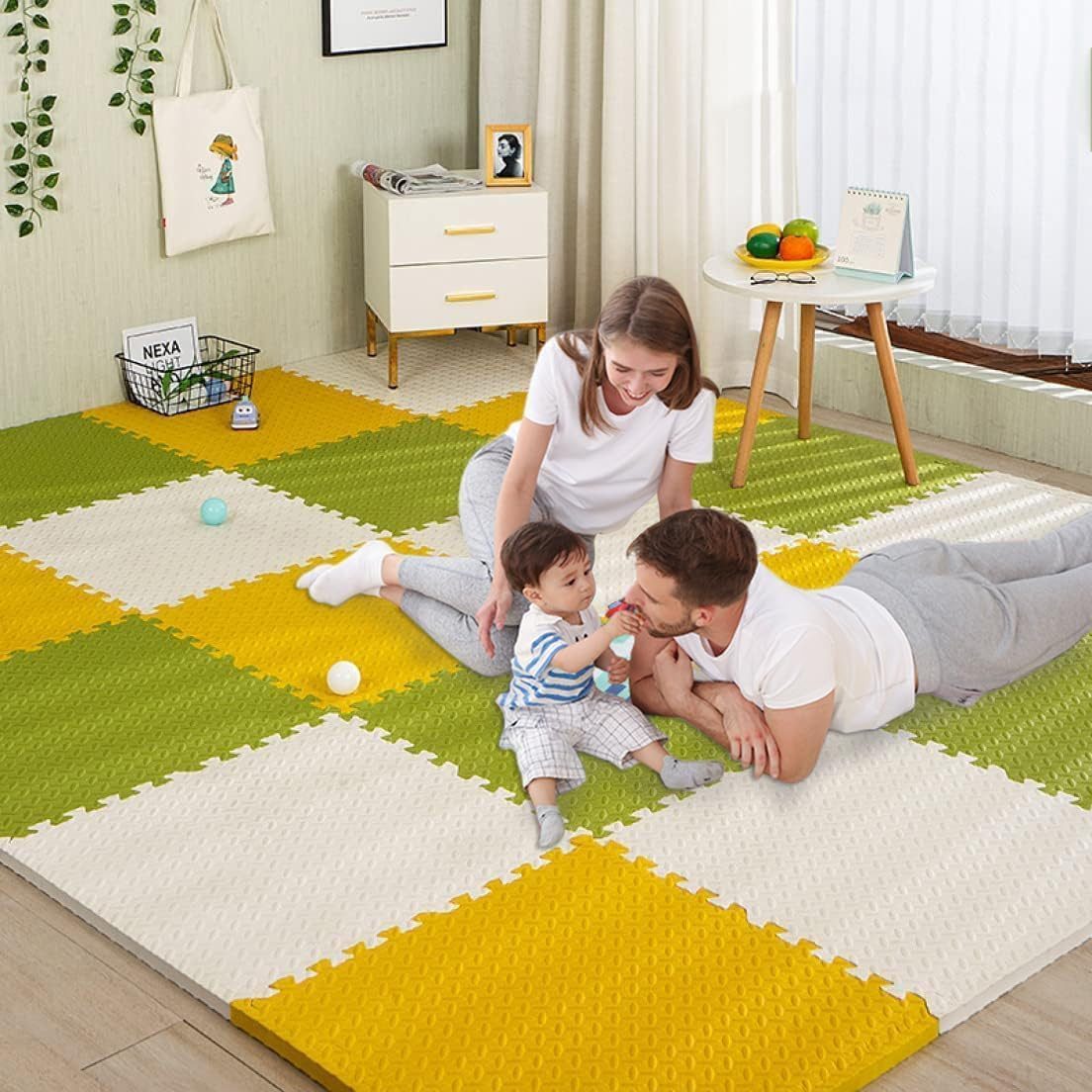 Coonoor Puzzlematte 18Pcs Puzzlematte Baby Kinderspielteppich Spielmatte 30x30x1,2 cm, (18-tlg), Schaumstoffmatte Kinderteppich Bodenschutzmatte für Baby Kinder