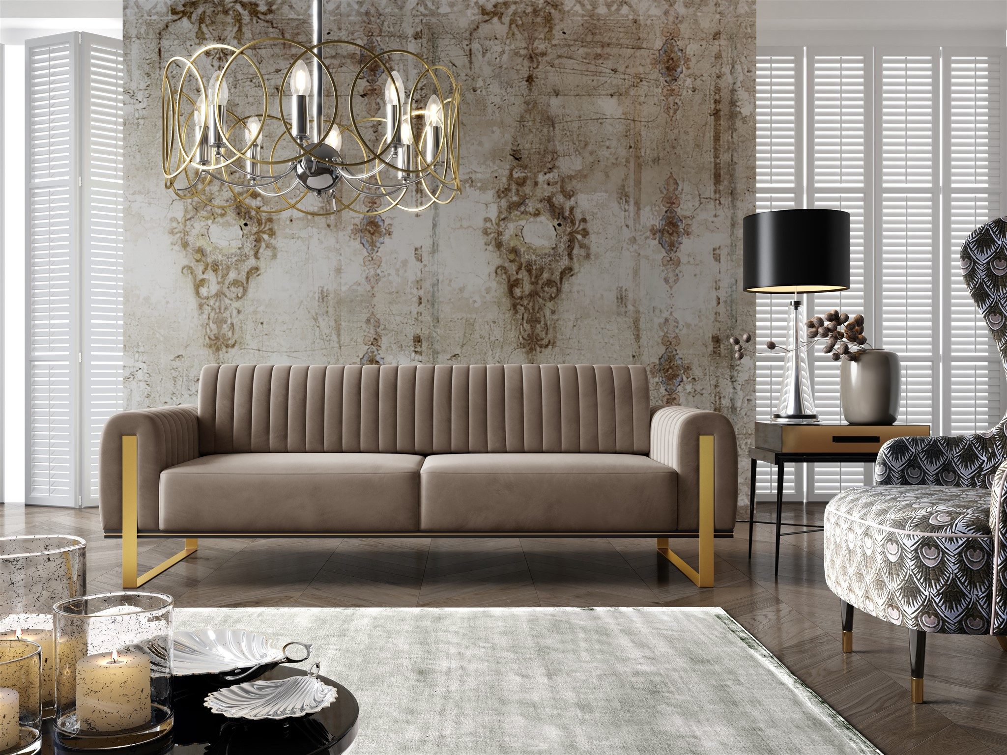 Fun Möbel 3-Sitzer Sofa Designersofa VALERIE günstig online kaufen