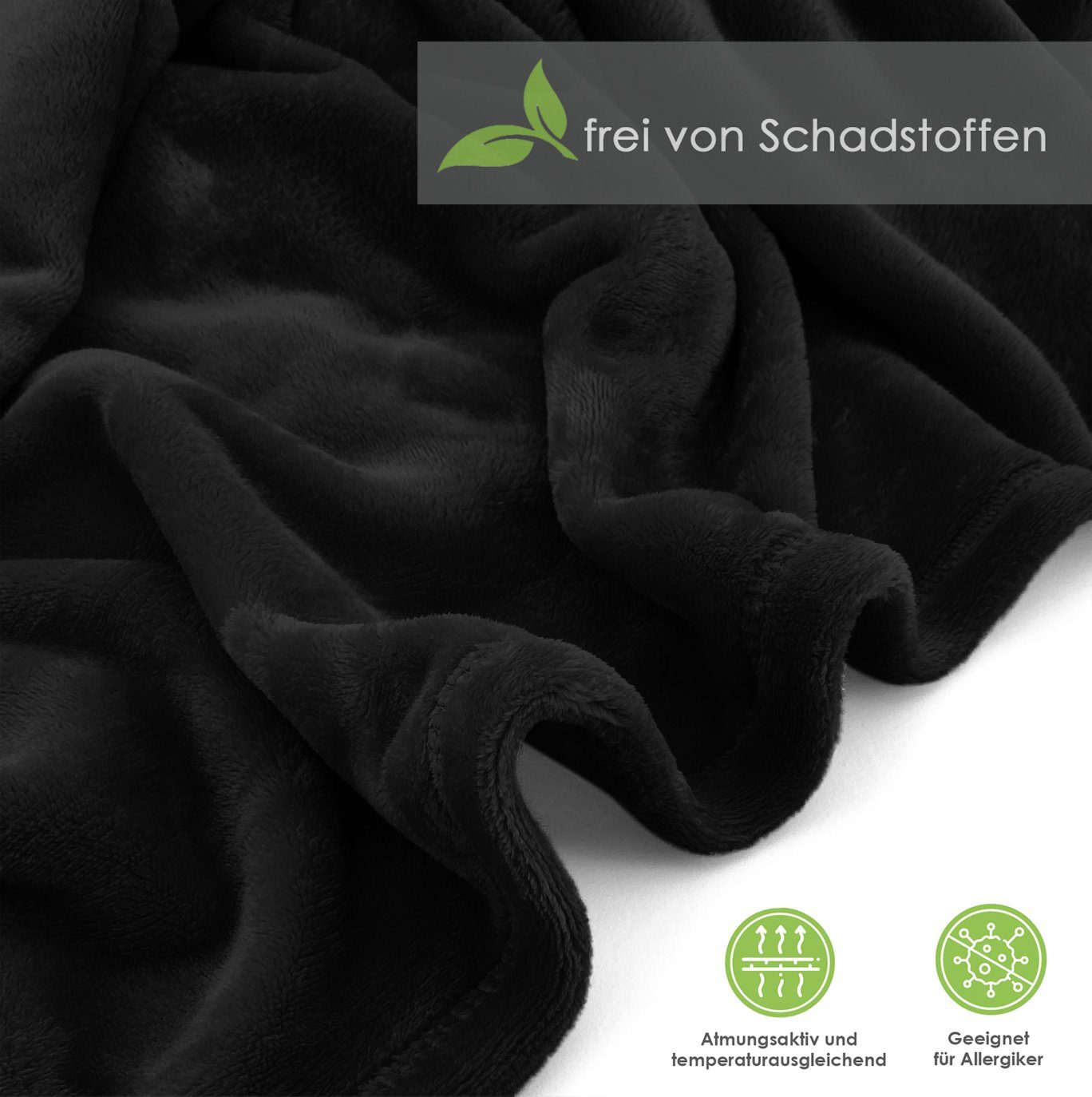 Wohndecke Premium Super Soft Flanell Kuscheldecke Sofadecke, heimtexland, super weich und flauschig, Allergiker geeignet, atmungsaktiv – Bild 3 von 5