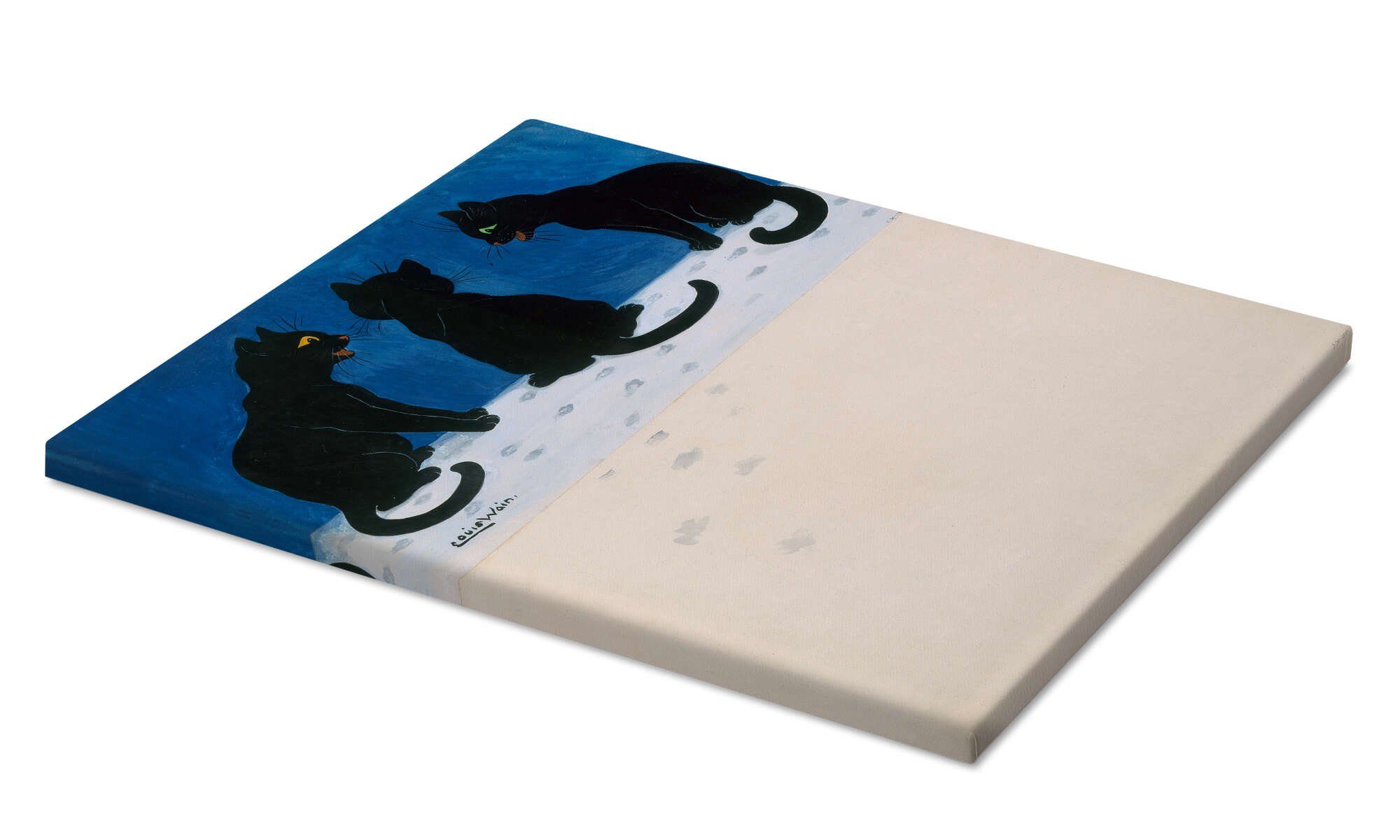 Posterlounge Wandbild Schwarze Katzen im Schnee, Louis Wain, erhältlich als Poster, Leinwandbild, Wandsticker oder Acrylglasbild