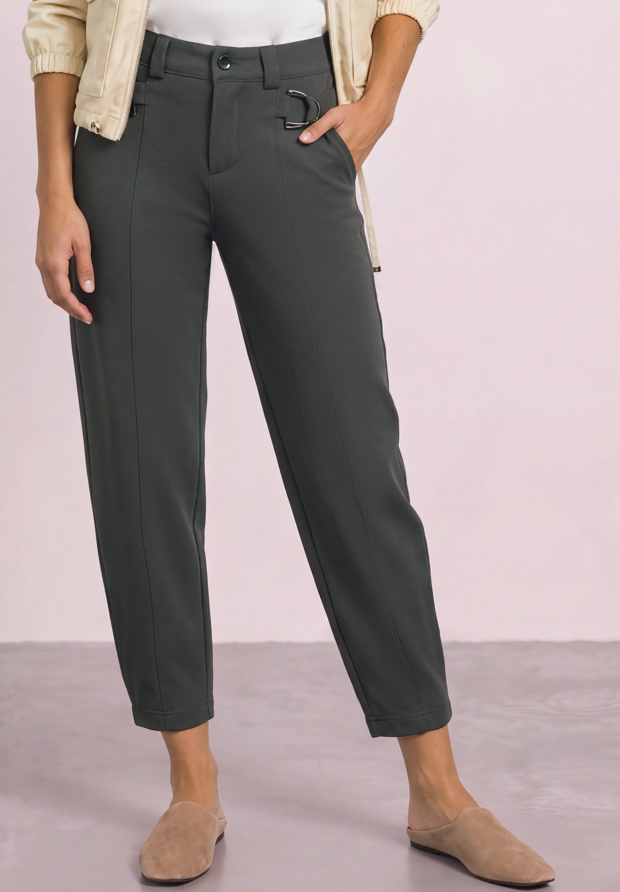 STREET ONE Stoffhose mit Schnallen