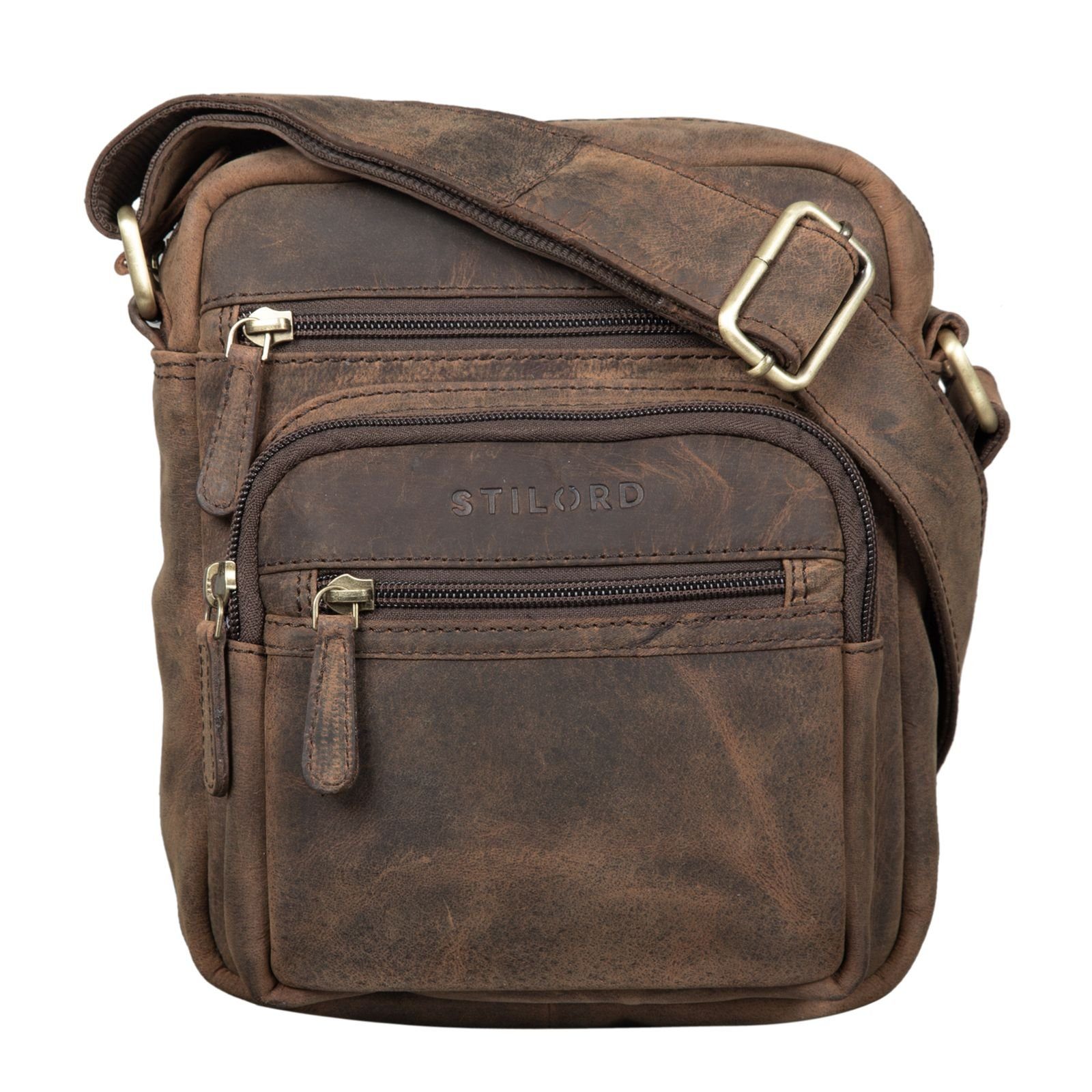 Schultertasche "Fabian" Umhängetasche Leder Klein