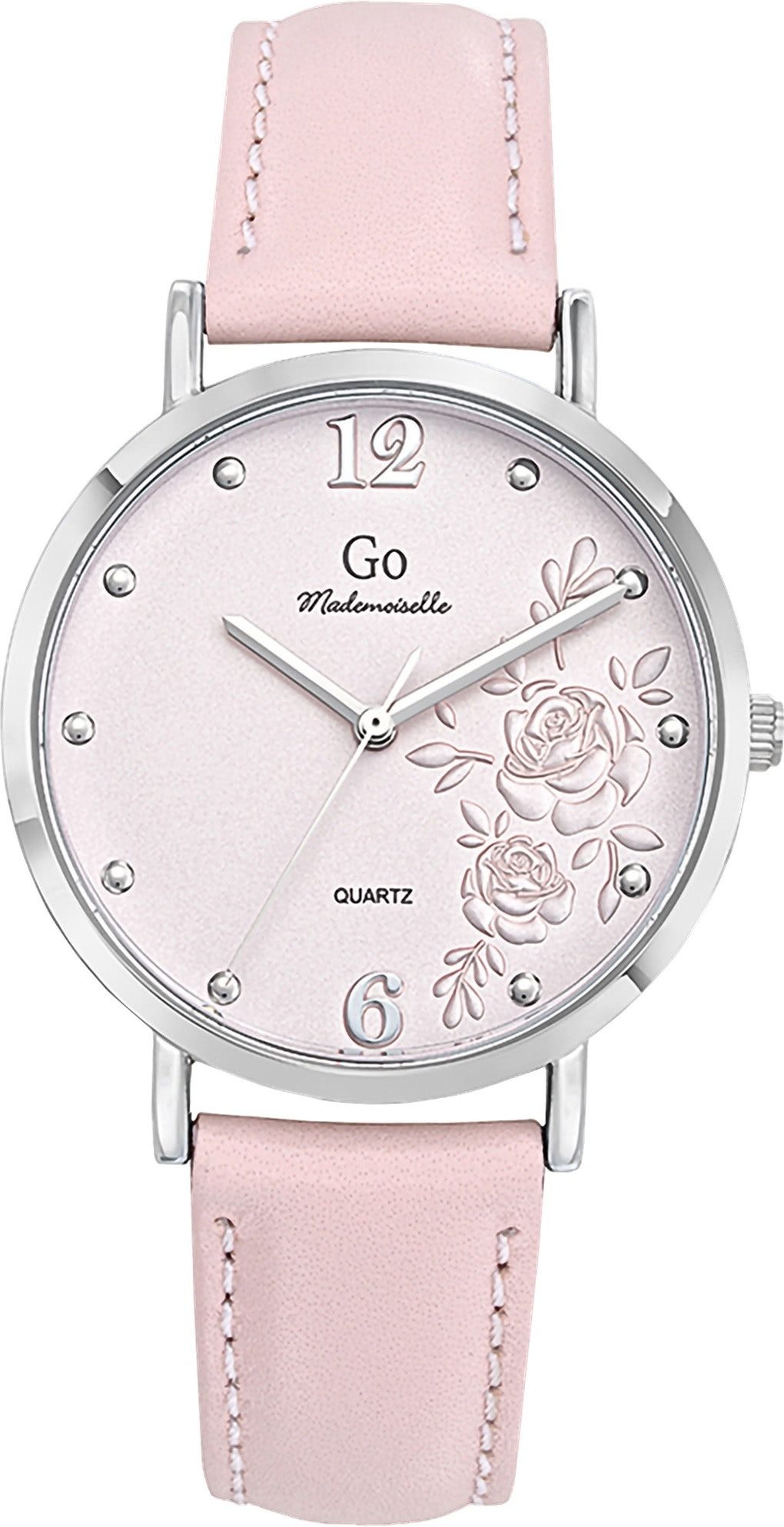 Girl Only Quarzuhr Girl Only Damenuhr Leder rosa, (Analoguhr), Damenuhr GO rosa, mittel (ca. 34mm) Lederarmband, Elegant-Style