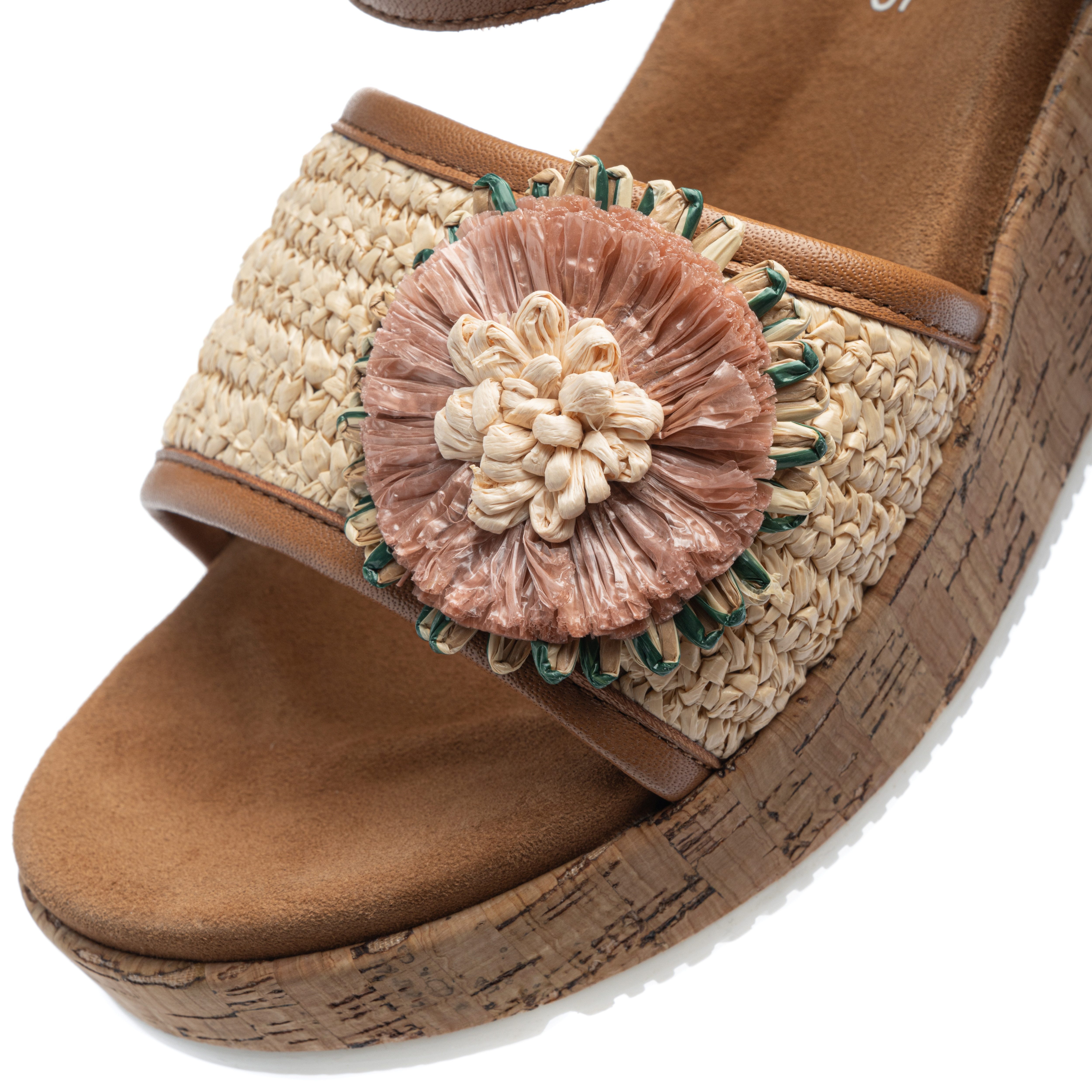 Ara RIMINI Keilsandalette Plateau, Riemchensandale, Sommerschuh mit schöner Blüte, G-Weite