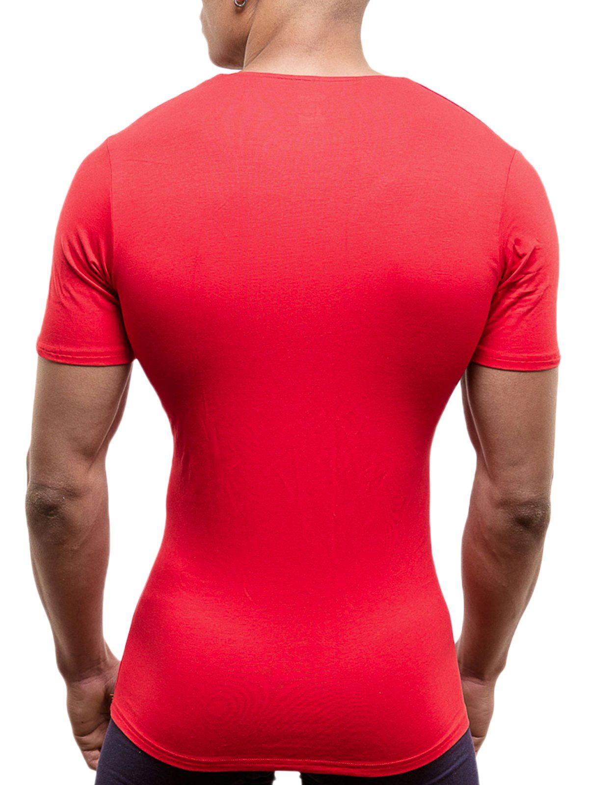 Doreanse Rot DA2820 T-Shirt, Business V-Shirt Underwear Unterhemd Deep V-Ausschnitt V-Neck