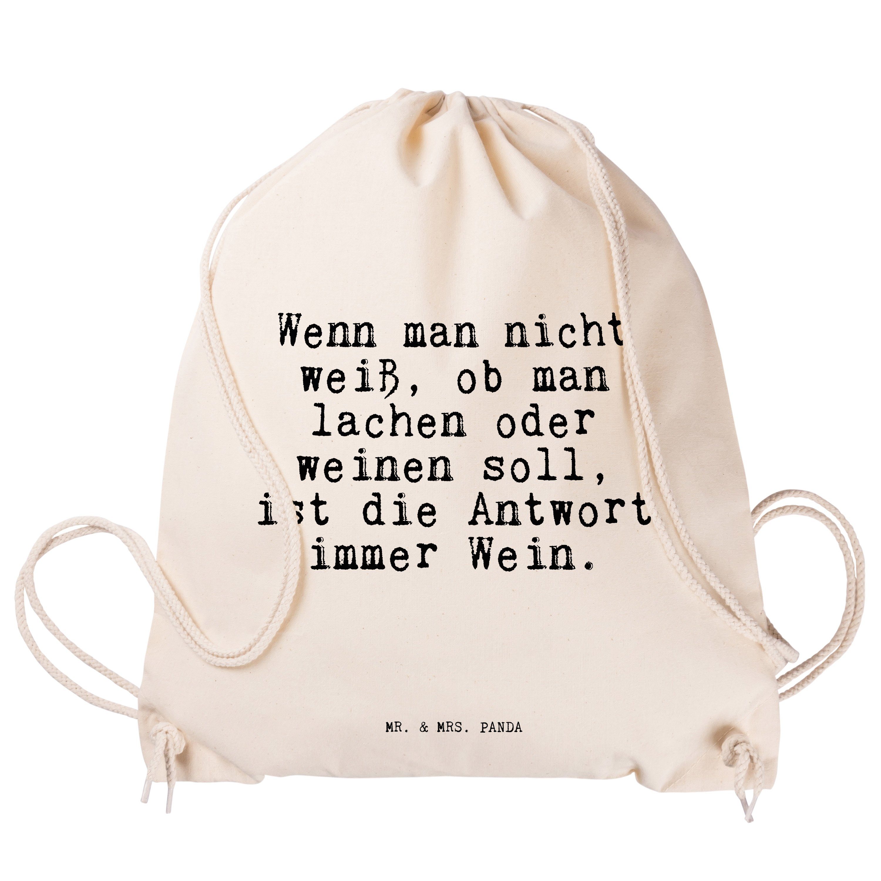 Transparent lus (1-tlg) nicht lachen, & weiß,... Sporttasche weinen, - - Panda Mr. Mrs. Wenn man Geschenk,