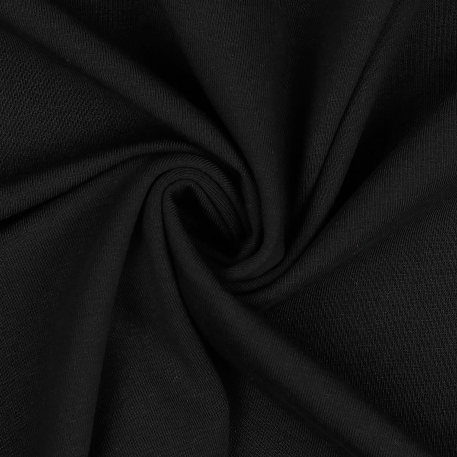 maDDma Stoff 0,5m Biojersey Meterware Jerseystoff Baumwolle, 001 - schwarz
