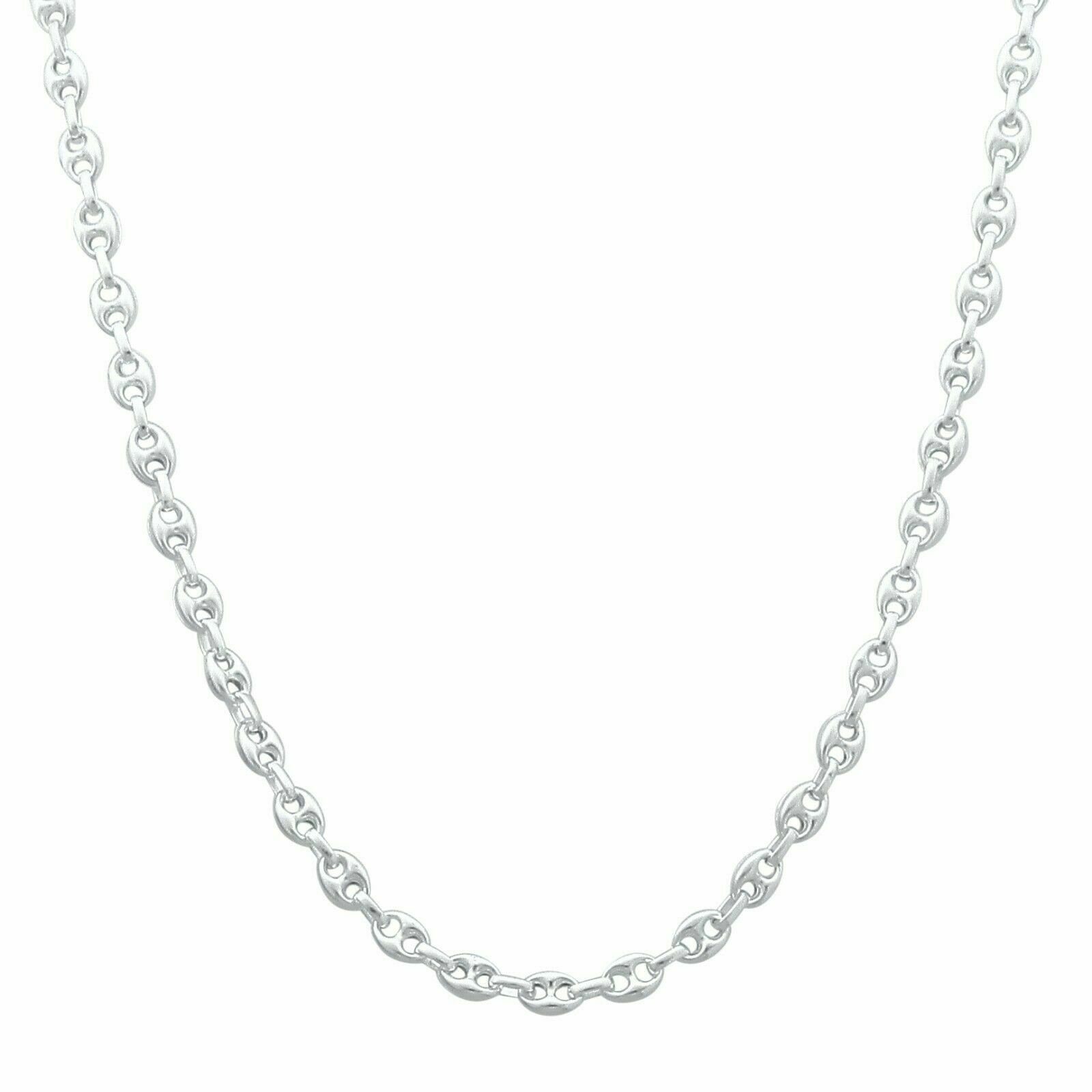 Tony Fein Silberkette Kaffeebohnenkette 6mm 925er Silber, Made in Italy für Damen und Herren