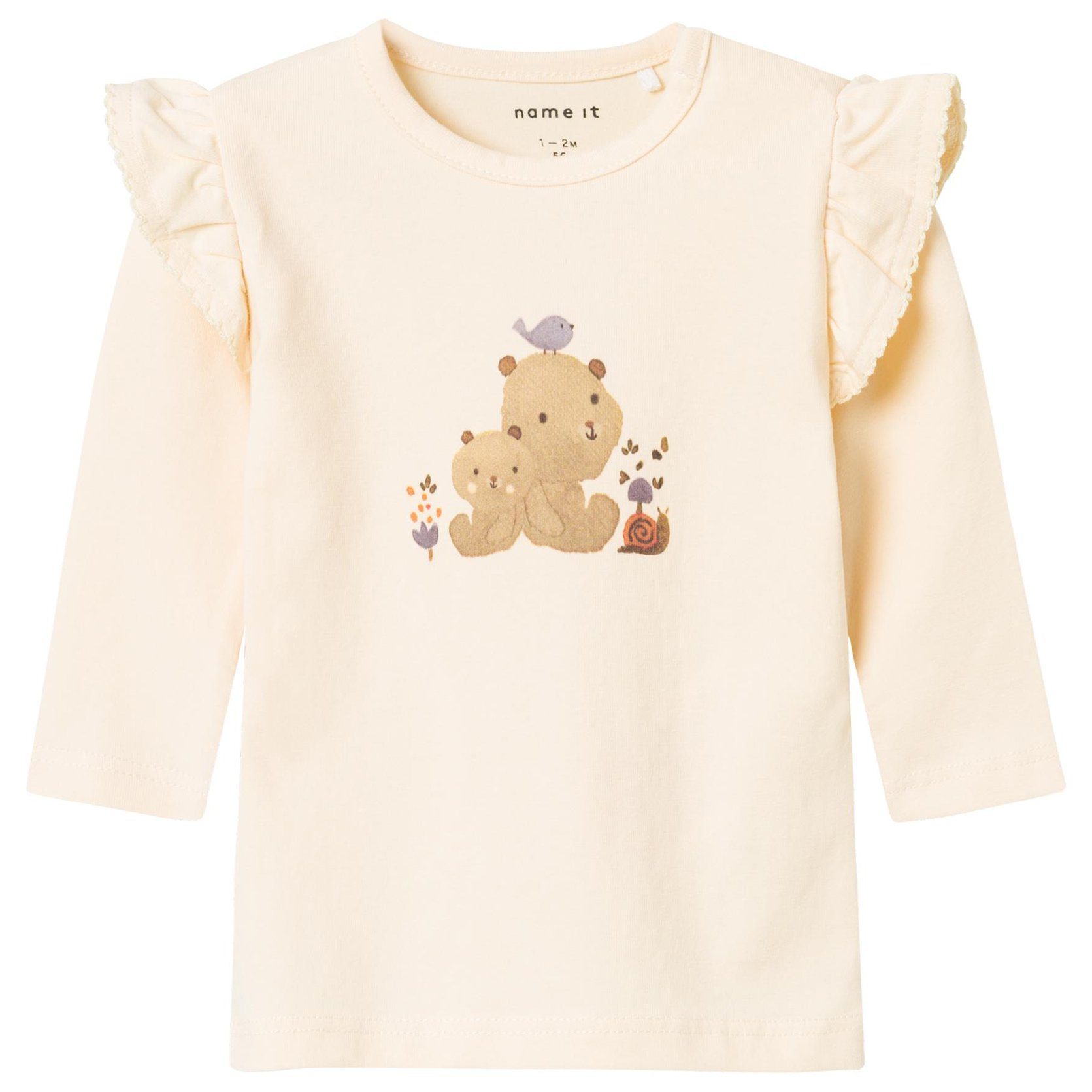 Name It Langarmshirt NBFLINDY LS TOP aus Bio-Baumwolle mit Elastan Buttercream