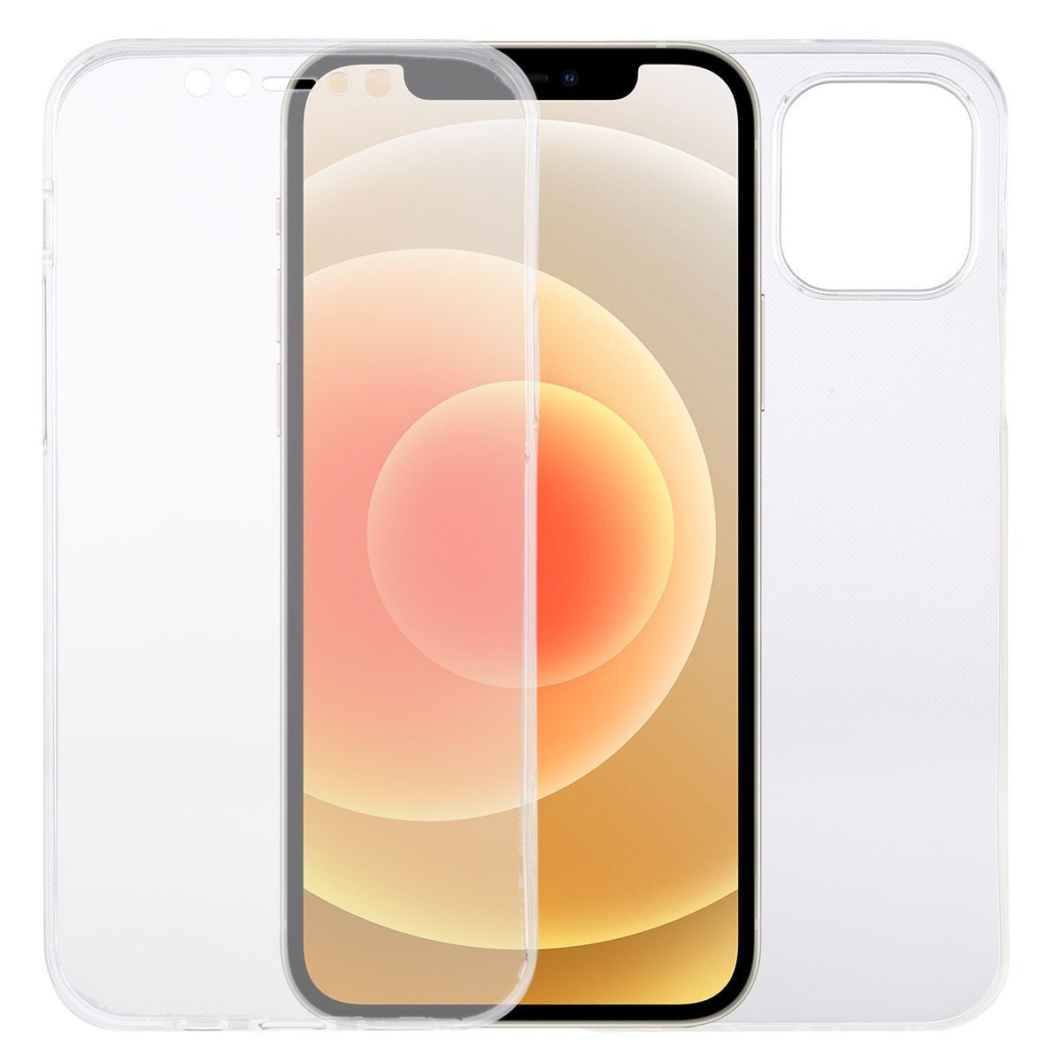 König Design Handyhülle Apple iPhone 12, Apple iPhone 12 Handyhülle Full-Cover 360 Grad Full Cover Transparent