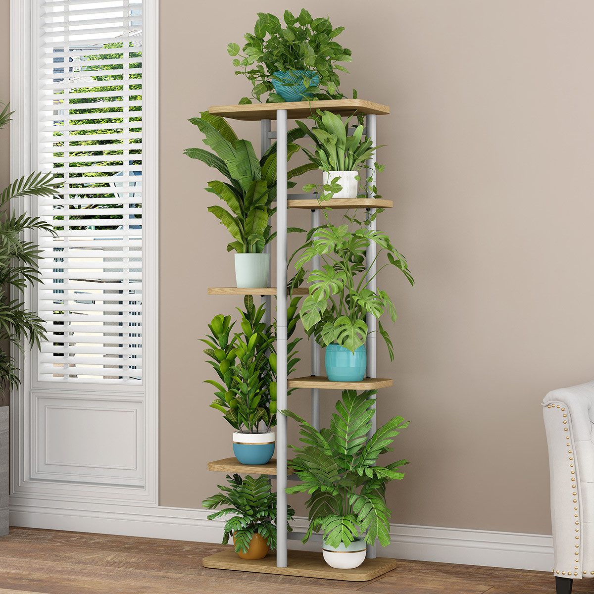GarveeMore Blumenständer Neu Pflanzenständer Metall Blumenregal günstig online kaufen