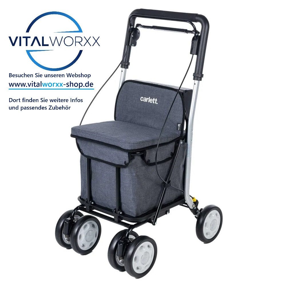 Carlett Rollator Carlett Comfort MOVE Ihr Rollator für Einkauf, Alltag, Freizeit, Wasserabweisende Tasche, modernes Design, Medizinprodukt