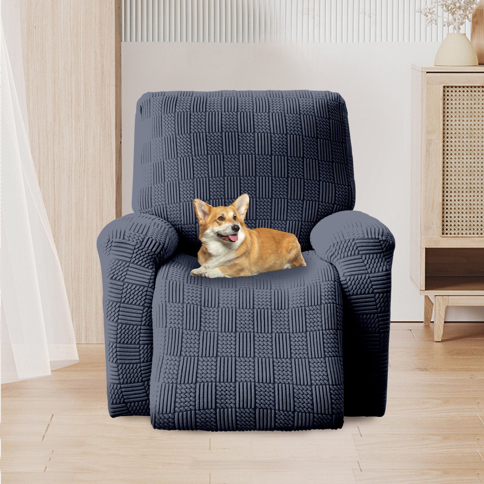 Sunicol Relaxsesselhusse 4 Teile Sesselhusse, Stretch Jacquard, Relaxsessel günstig online kaufen