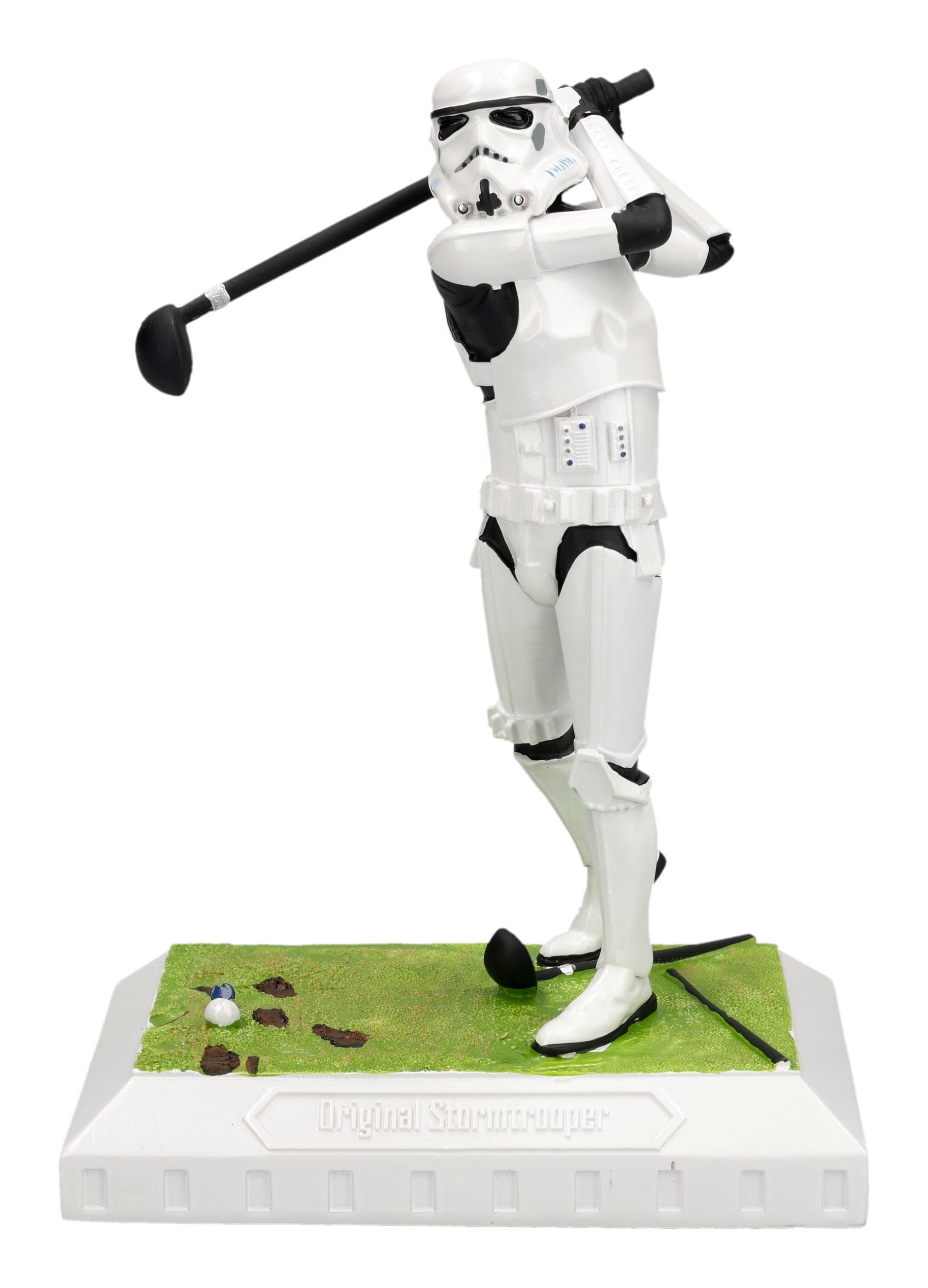 Figuren Shop GmbH Dekofigur Stormtrooper Golfer Statue – Golf Figur 17,5 cm lizenziertes Merch