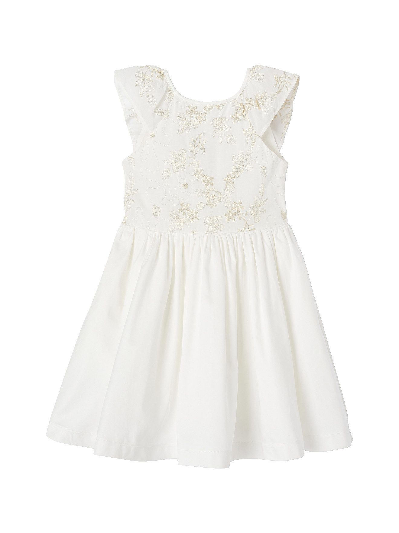 vertbaudet Minikleid Mädchen Festkleid mit gestickten Glanz-Blumen
