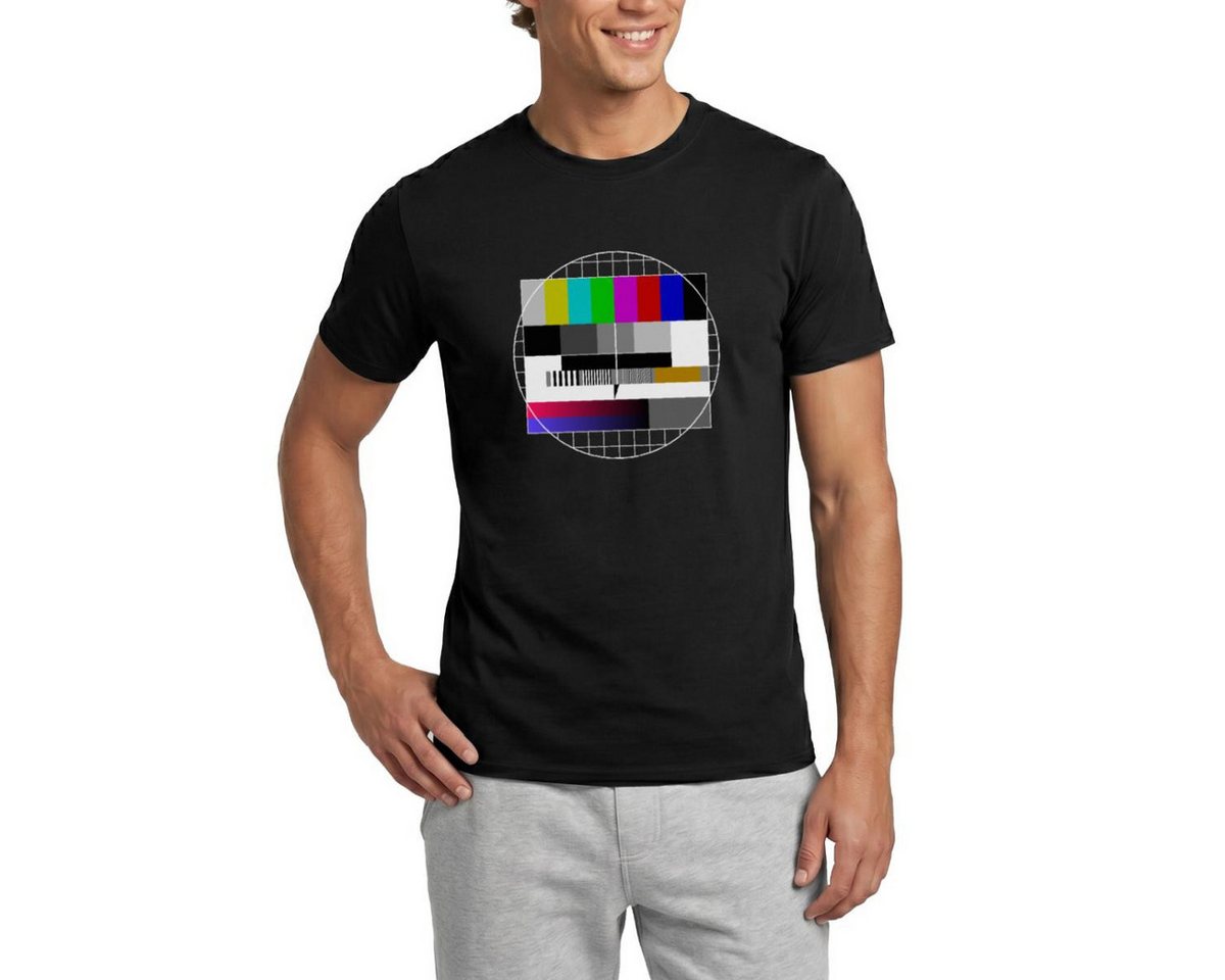 Spreadshirt T-Shirt Testbild Retro TV Sendepause 80er 90er Kostüm Männer T-Shirt (1-tlg)