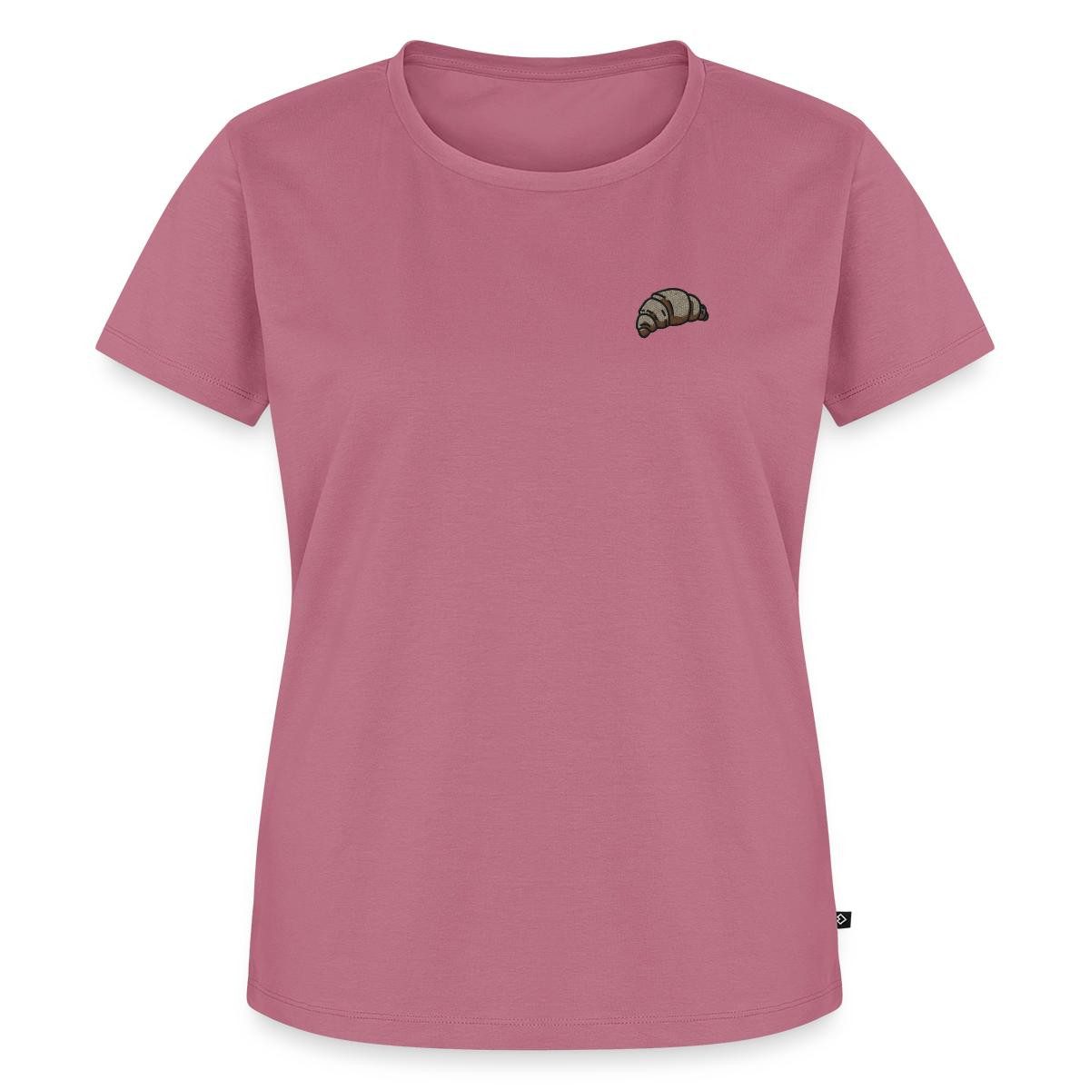 Spreadshirt T-Shirt Croissant bestickt Französisches Stick Motiv Frauen Premium T-Shirt (1-tlg) Fällt klein aus. Wir empfehlen, eine Größe größer zu bestellen.