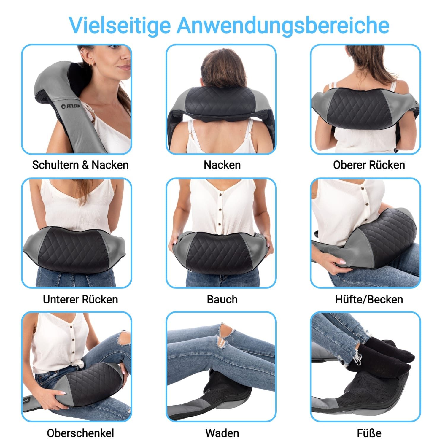 Fitleap Nacken-Massagegerät Nacken-Rücken-Schulter-Massagegerät, Shiatsu Massagegerät für Muskels…, Ergonomische Massageköpfe, Infrarot-Wärmefunktion – Bild 5 von 5