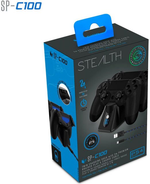 Stealth »Ladestation für PS4 Controller inkl. Ladekabel« USB-Ladegerät