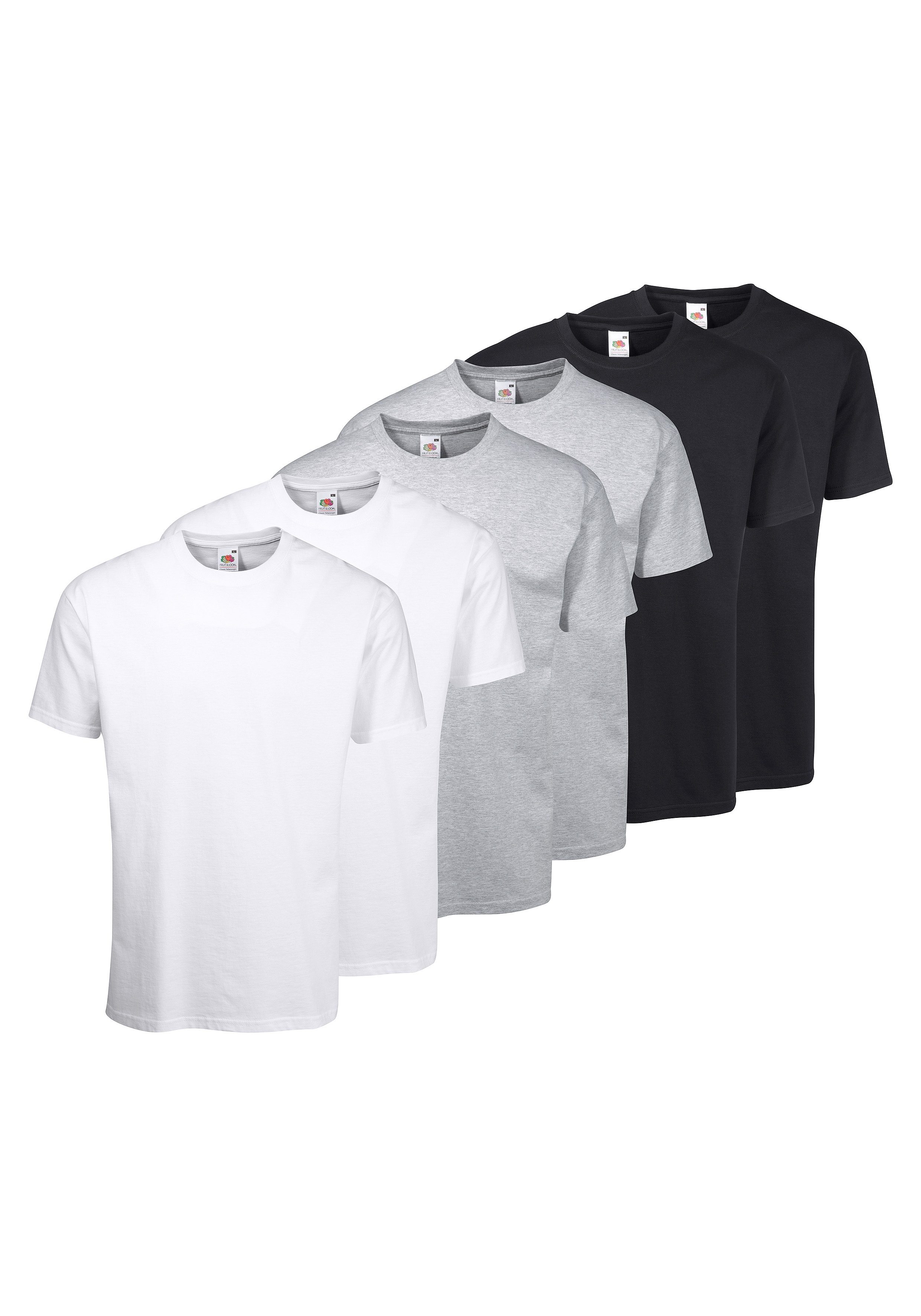 Damen T-Shirt Kurzarm Shirt Baumwolle Rundhals von Fruit of the Loom Slim Fit