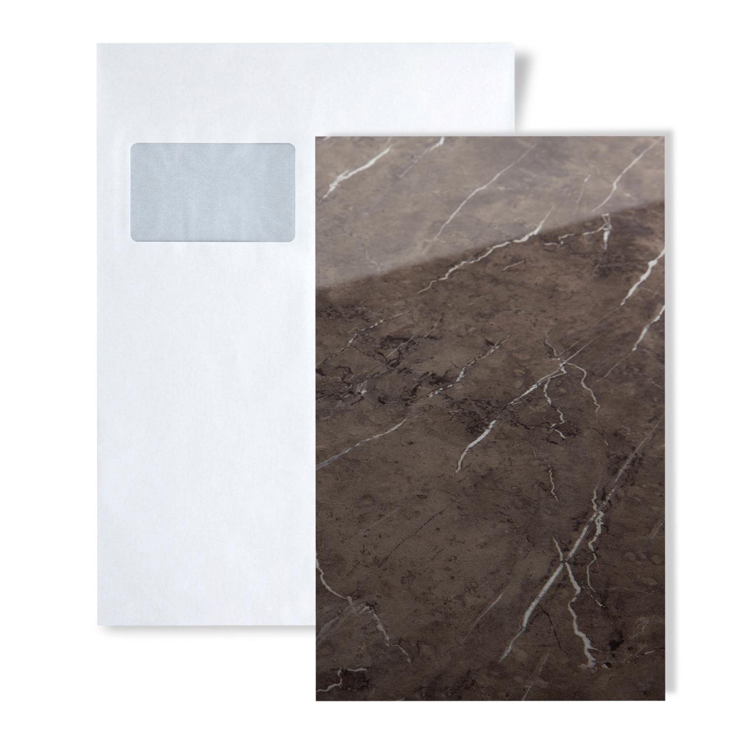 Wallface Dekorpaneele 1 MUSTERSTÜCK S-19342 DIN A5 Wandpaneel Muster MARBLE BROWN, BxL: 15x20 cm, 0 qm, (1 MUSTERSTÜCK, Produktmuster, 1-tlg., Muster des Dekorpaneels) braun