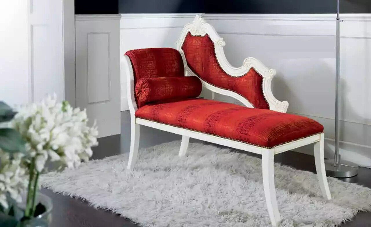 JVmoebel Chaiselongue Roter Chaiselongue Klassische Möbel Wohnzimmermöbel Designer, 1 Teile, Made in Italy | Chaiselongues