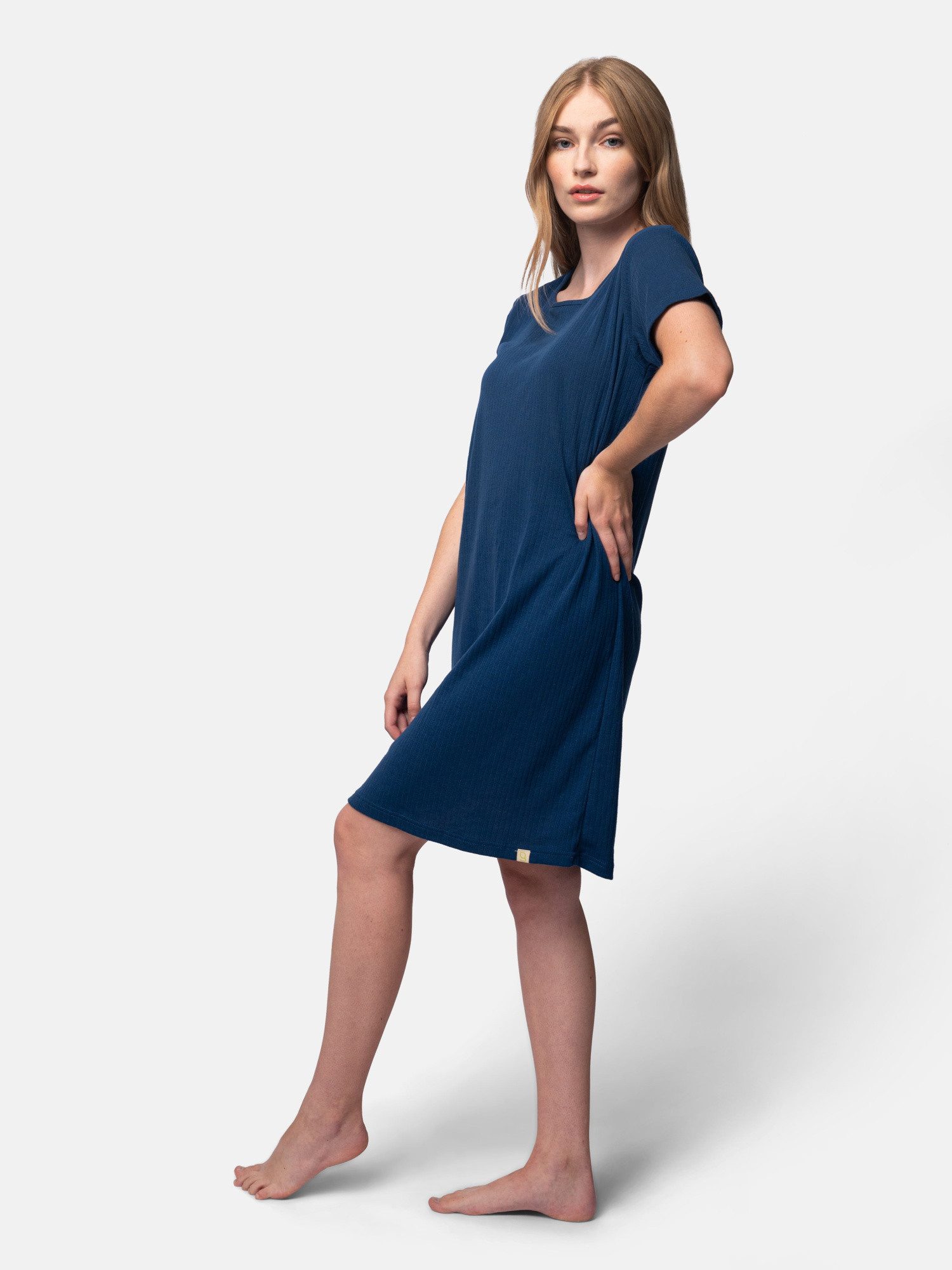 greenjama Sleepshirt aus weichem Derby Rib, Biobaumwolle