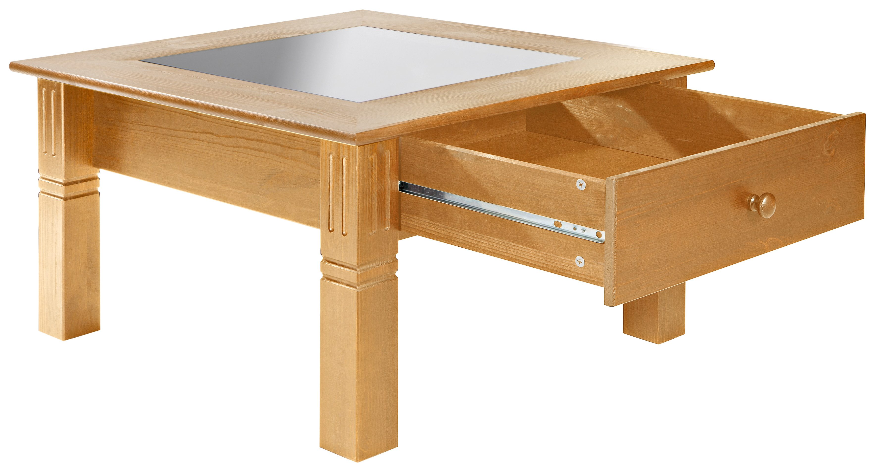 Couchtisch mit Glaseinsatz, Schublade - ab 139,99€