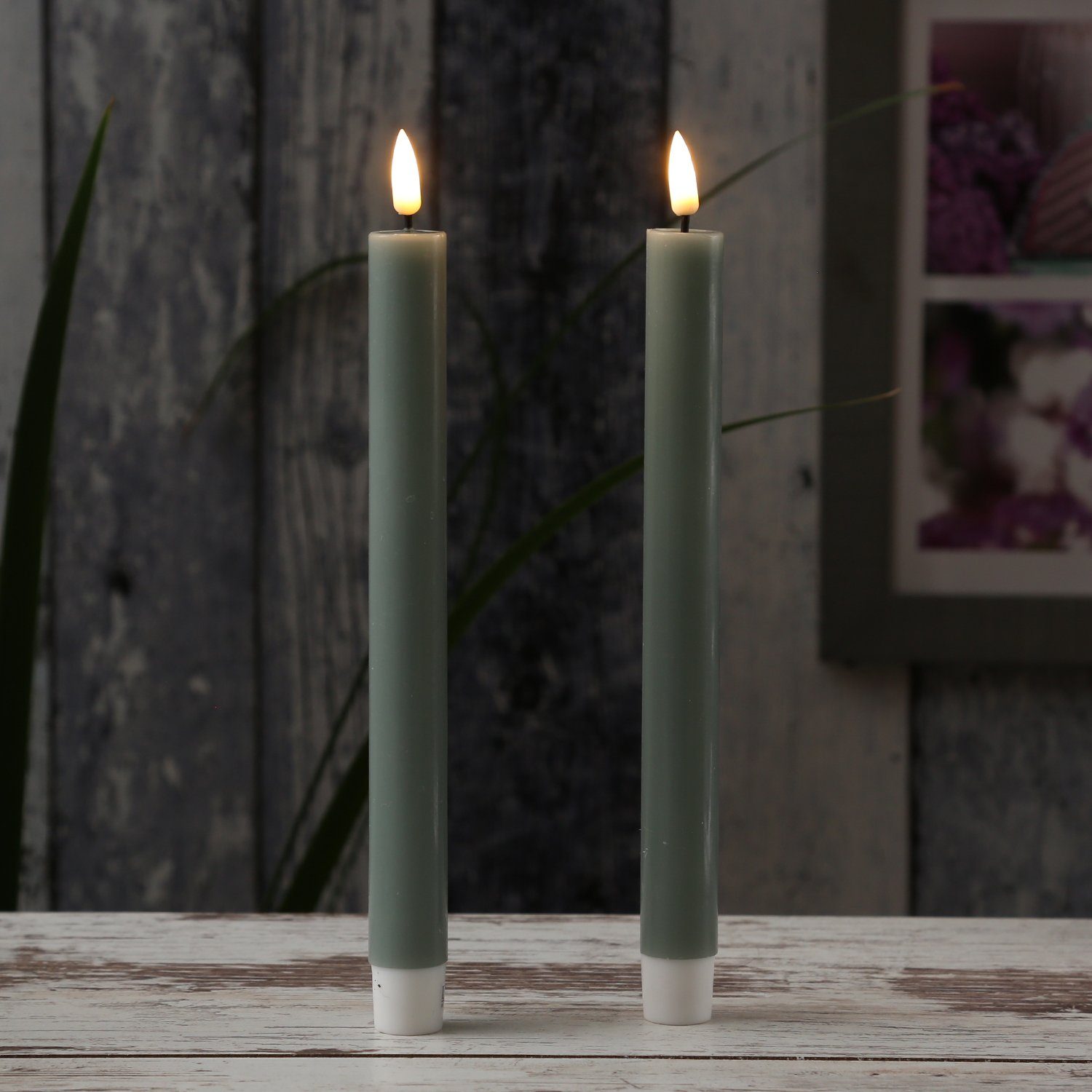 Deluxe Homeart LED-Kerze LED Stabkerzen Mia Diner Tafelkerzen Echtwachs H: günstig online kaufen