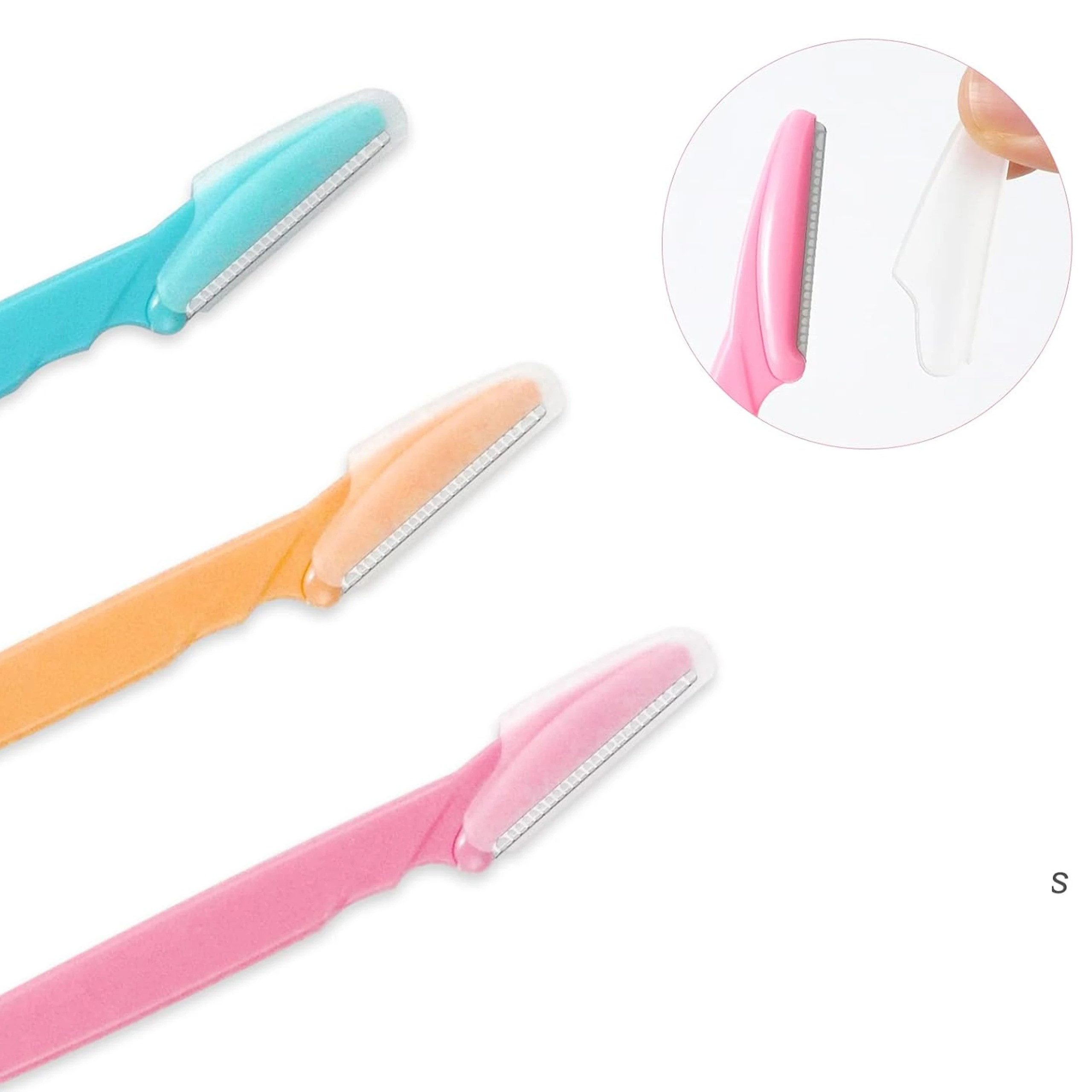 LA CUTE Augenbrauentrimmer Präzisions-Trimmer für Augenbrauen & Gesichtshaar 3er-Set, : Enthält 3 handliche Rasierklingen für Gesicht und Körper, Sanfte Haarentfernung mit Präzisionsklinge für empfindliche Haut