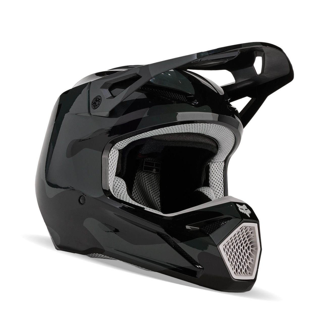 Fox Racing Motorradhelm Fox V1 Bnkr Motorrad Motocross Helm Schwarz Camouflage