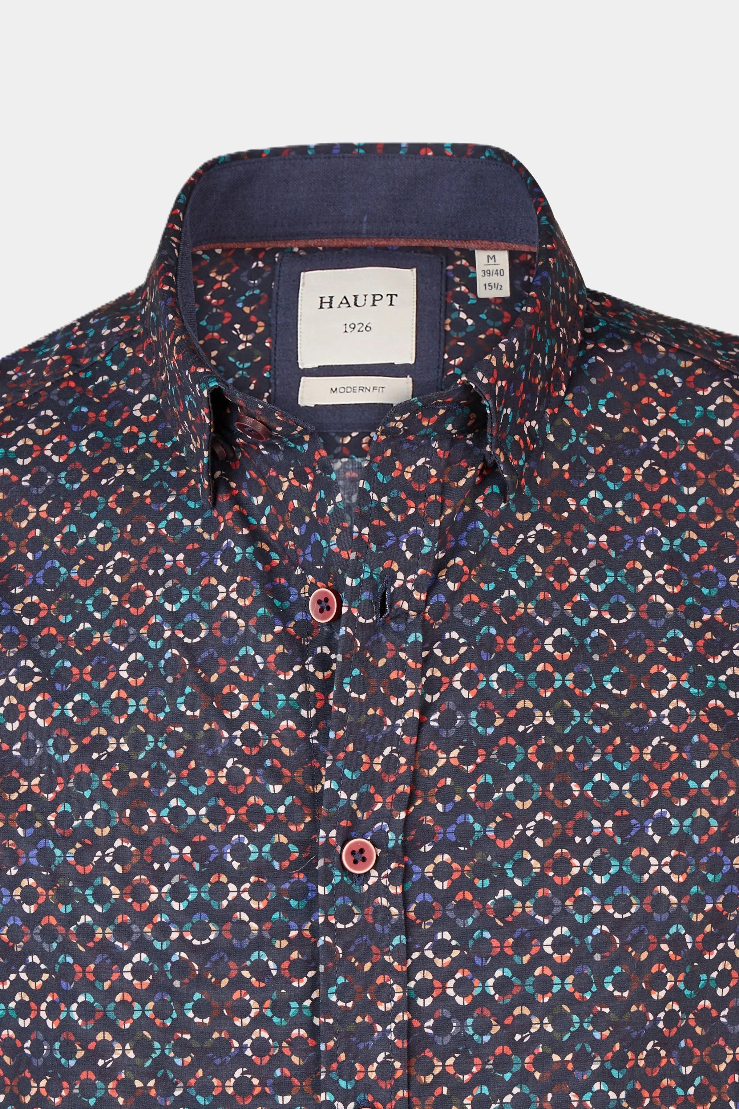 Haupt Langarmhemd Haupt Modern Fit Langarm Baumwoll-Herrenhemd orientalisches Muster