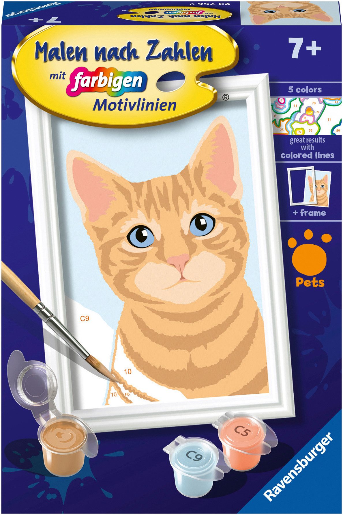 Ravensburger Раскрась по номерам CreArt, Niedliche Katze, Made in Europe