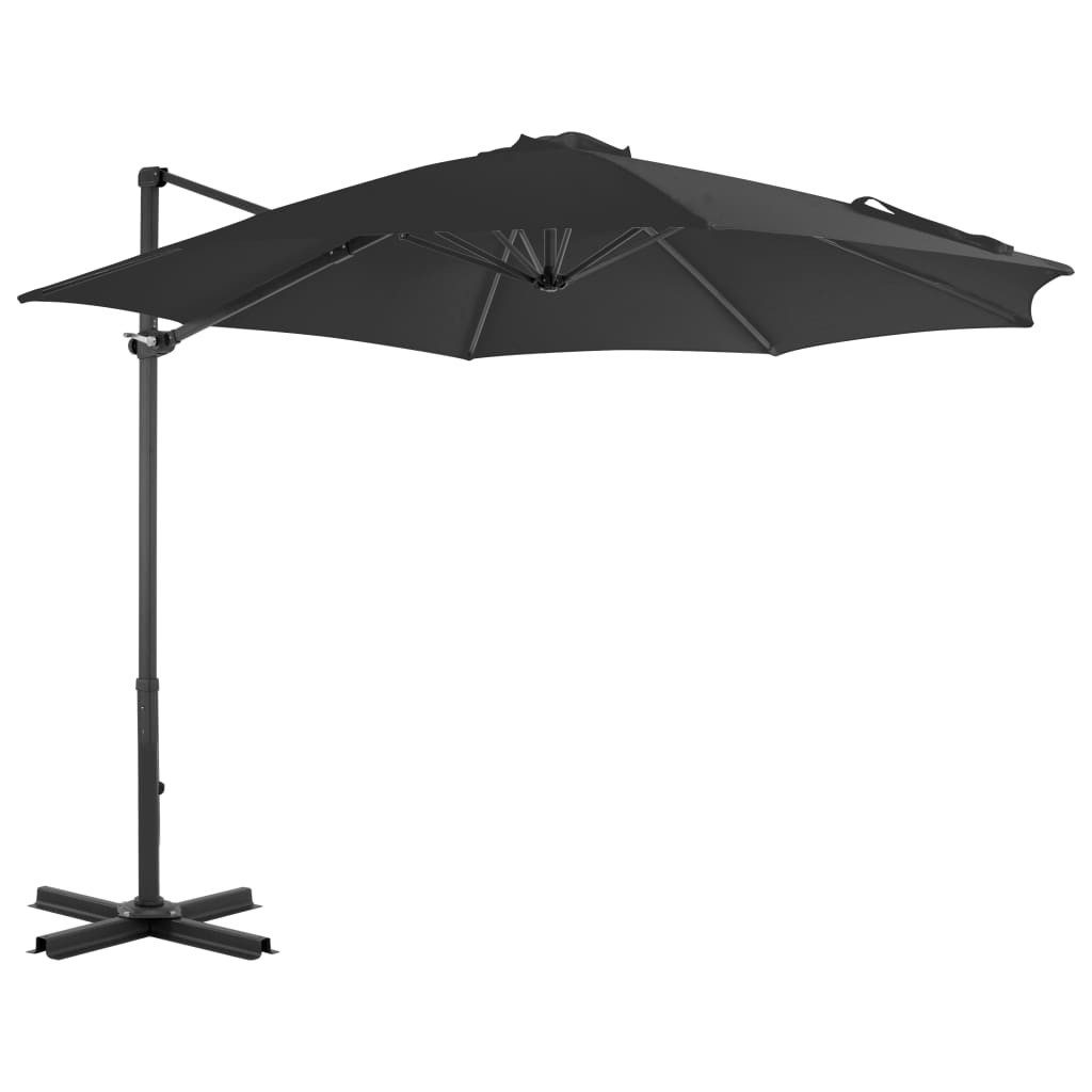 vidaXL Sonnenschirm Ampelschirm mit Aluminium-Mast 300 cm Anthrazit