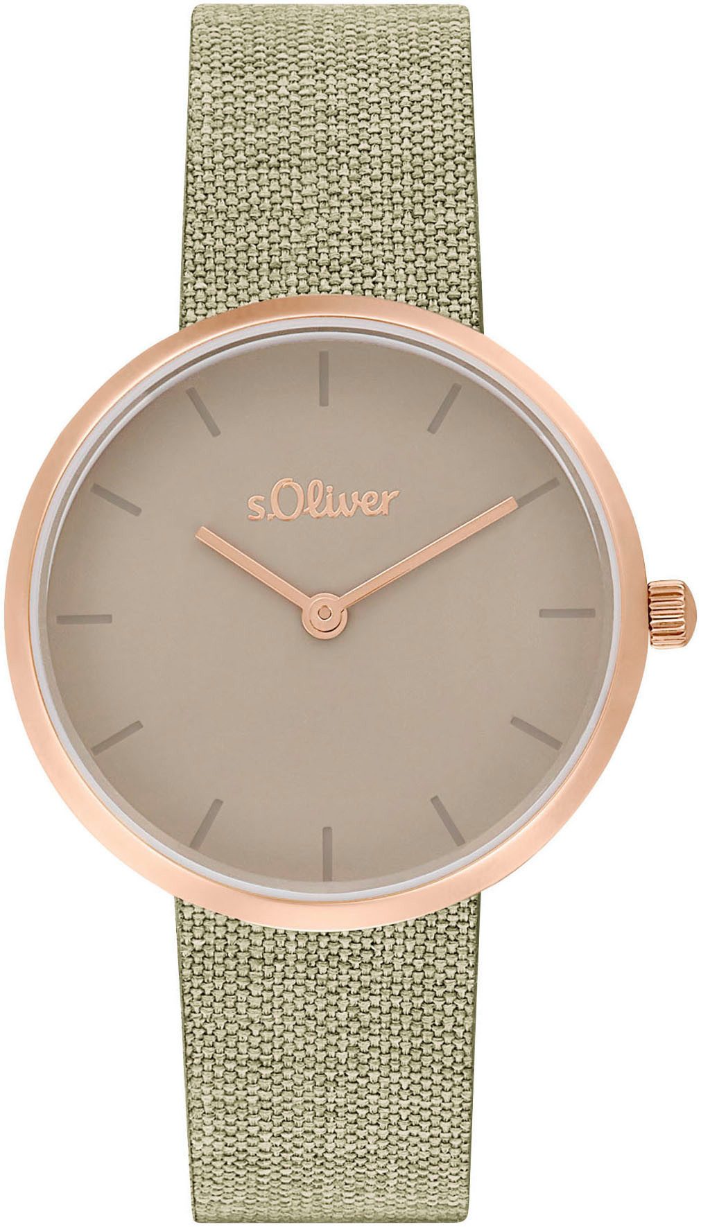 s.Oliver Quarzuhr 2037708, Armbanduhr, Damenuhr, analog, Textilarmband