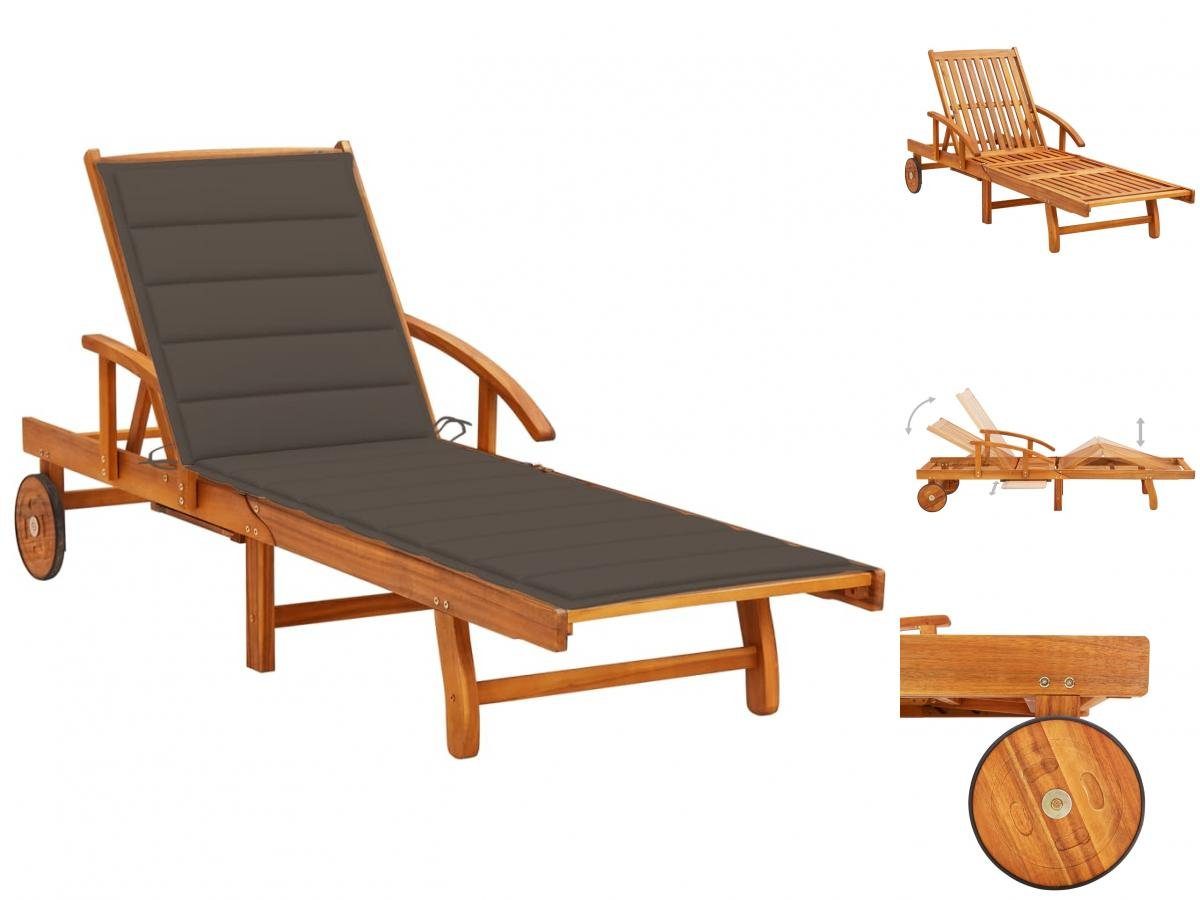 vidaXL Wellnessliege Gartenliege Sonnenliege Relaxliege Holzliege
