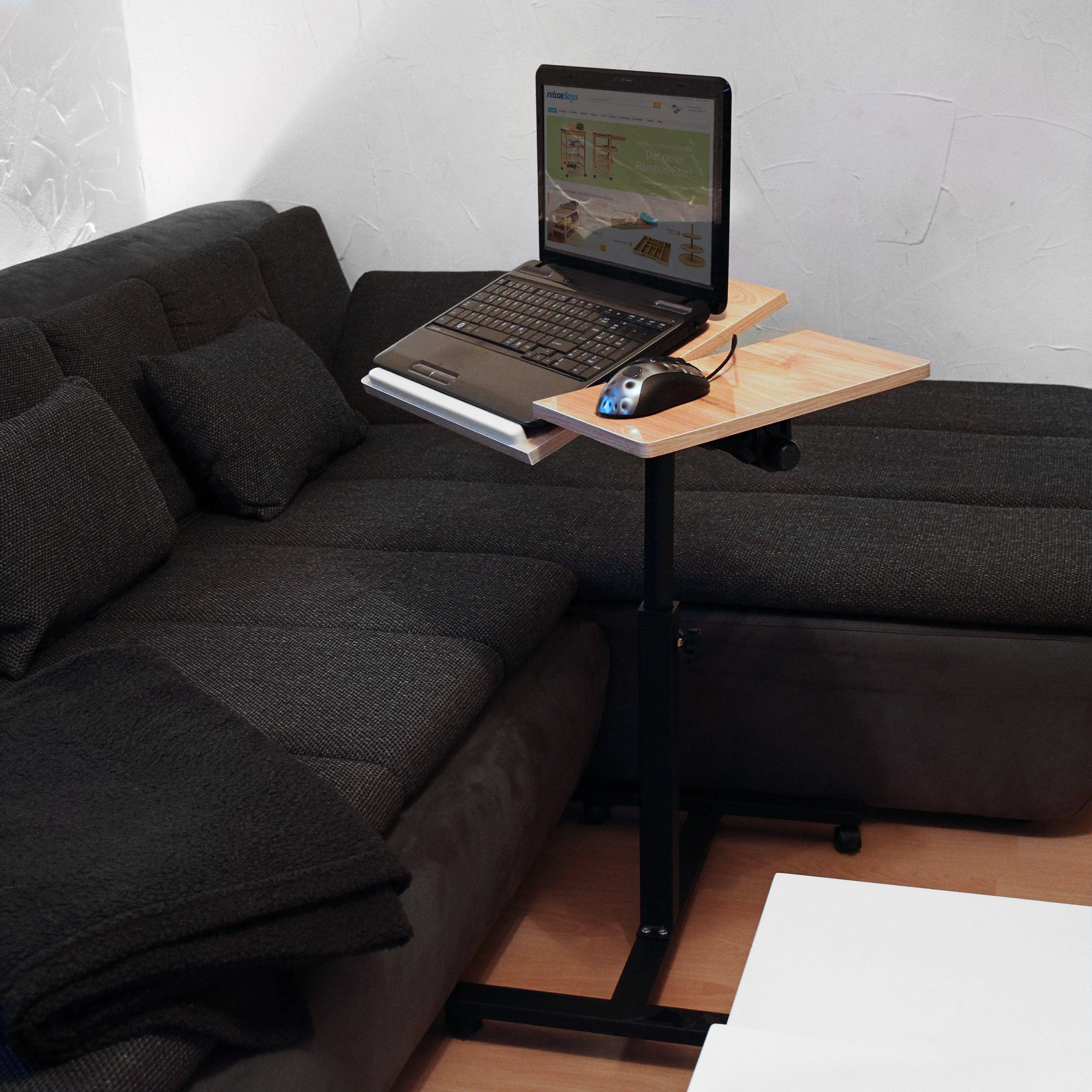 relaxdays Schreibtisch Laptoptisch höhenverstellbar Holz, Gelb günstig online kaufen