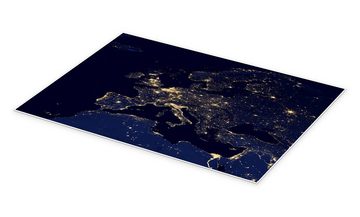 Posterlounge Poster NASA, Europa bei Nacht, Fotografie